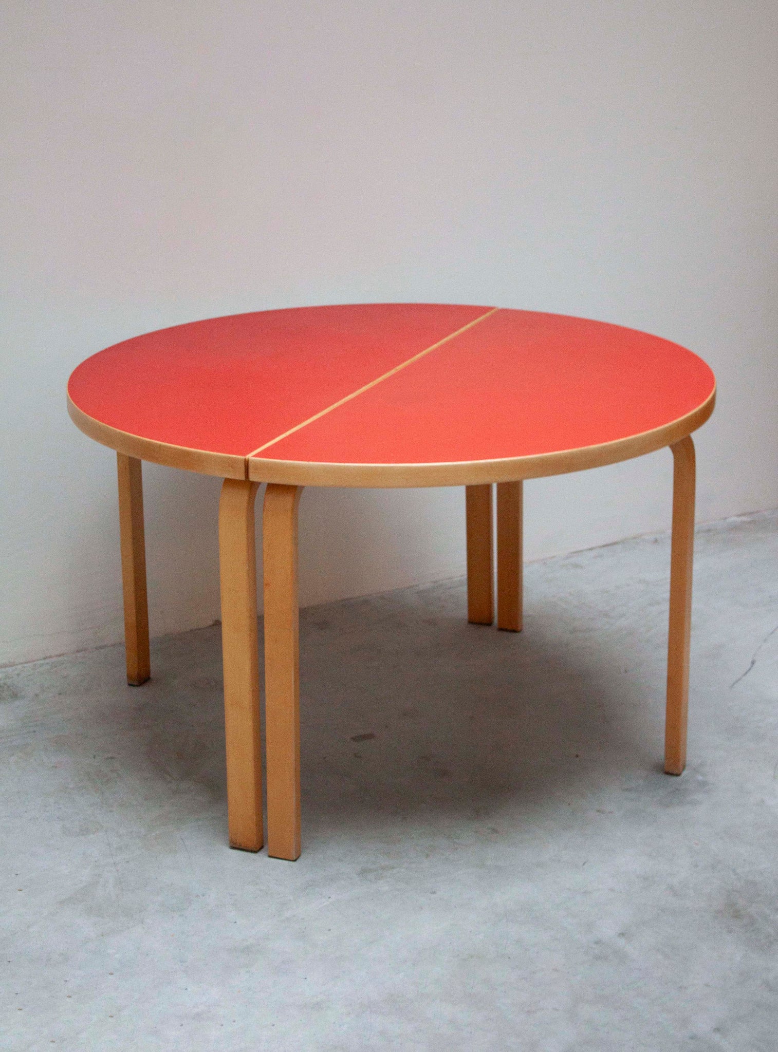 Artek 95 Half Round Dining Table by Alvar Aalto (Red)