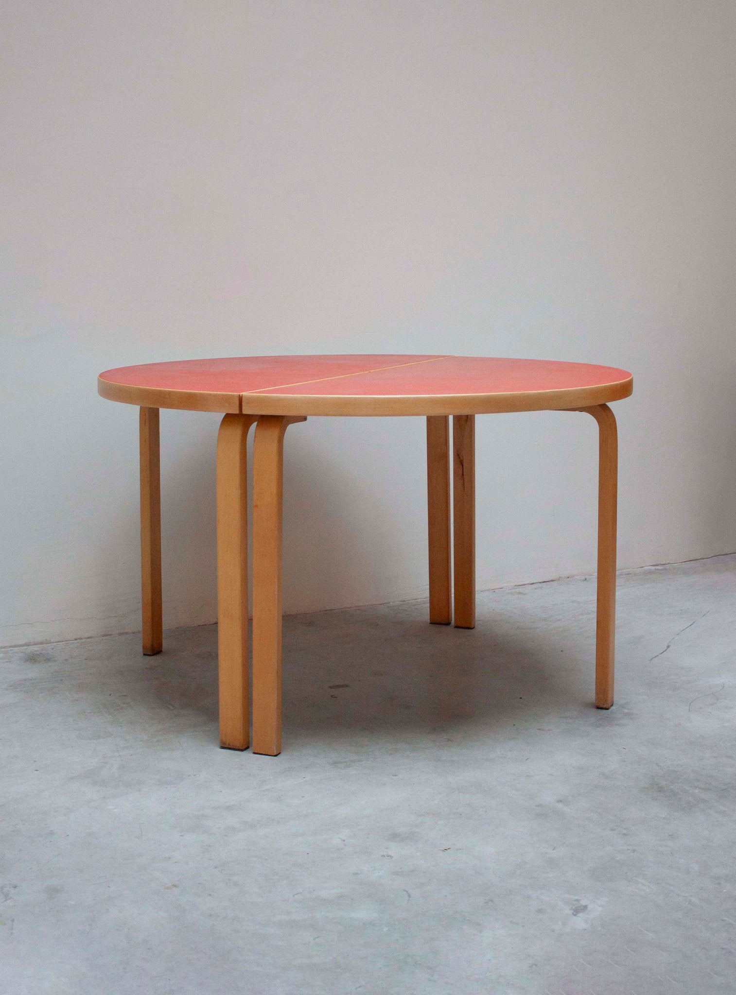 Artek 95 Half Round Dining Table by Alvar Aalto (Red)