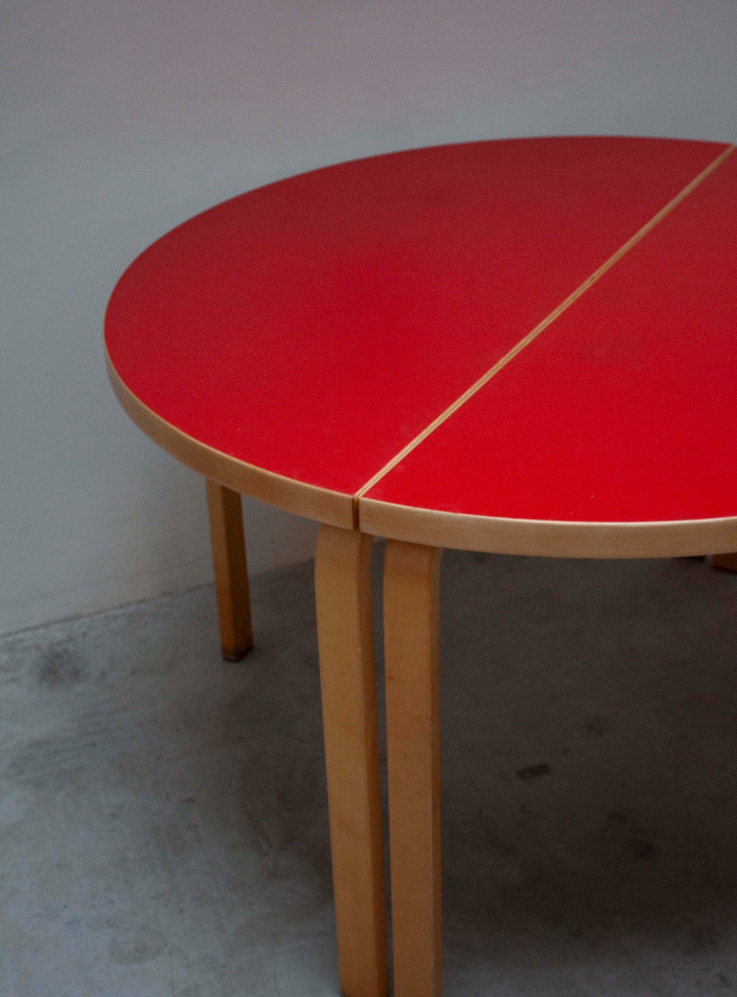 Artek 95 Half Round Dining Table by Alvar Aalto (Red)