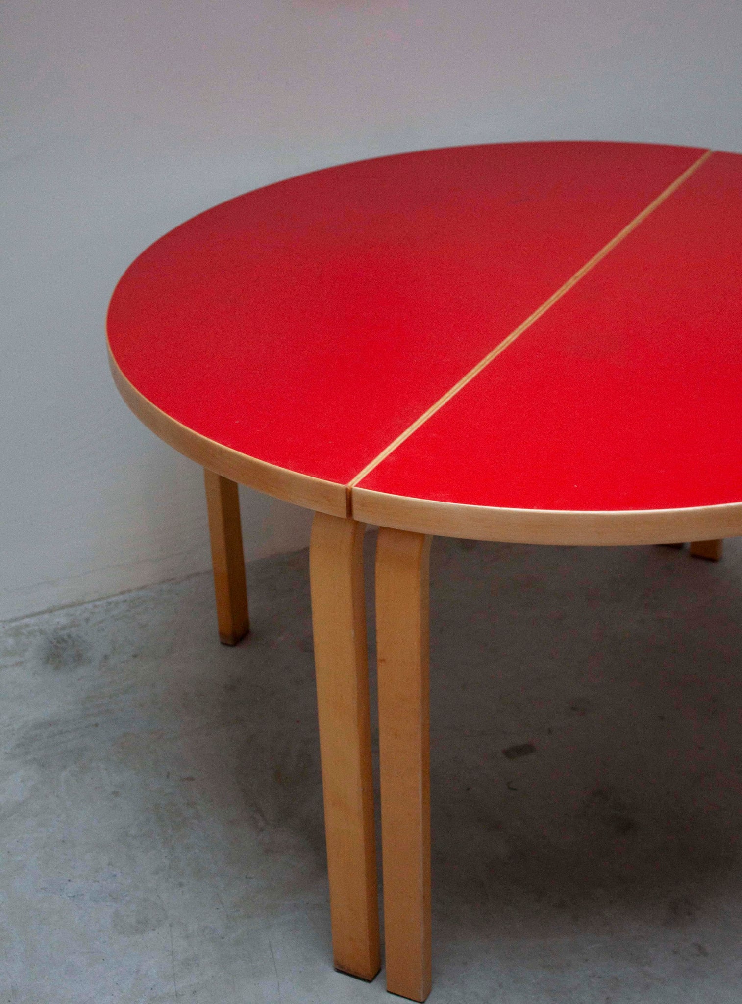 Artek 95 Half Round Dining Table by Alvar Aalto (Red)