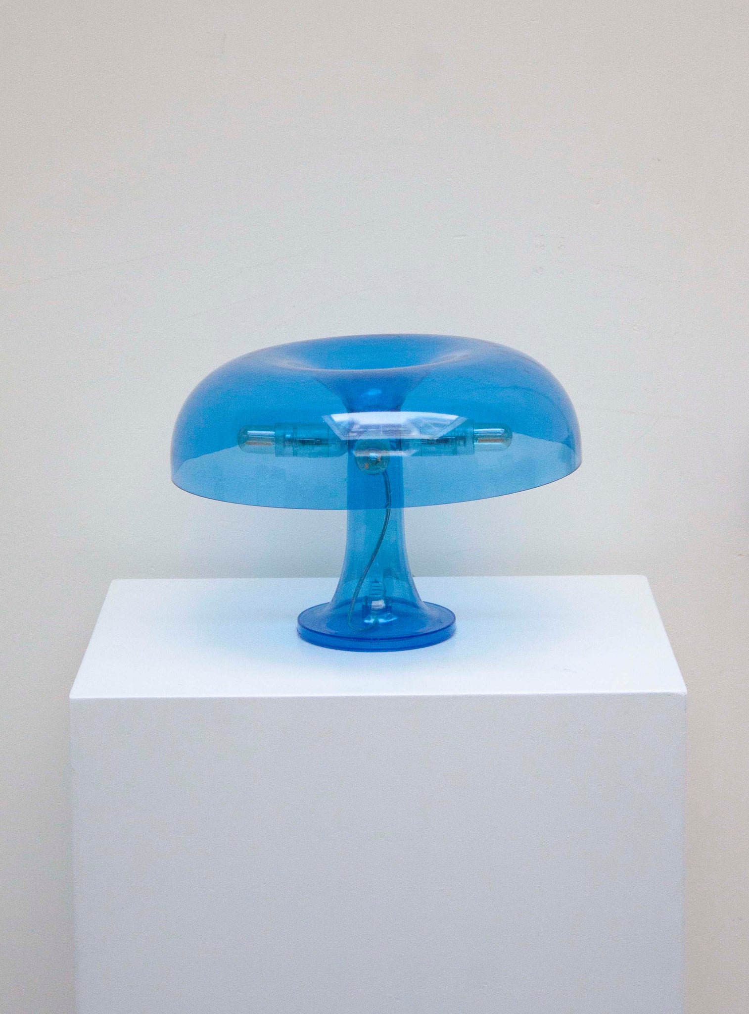 Artemide Nessino Desk Lamp by Giancarlo Mattioli (Translucent Blue)