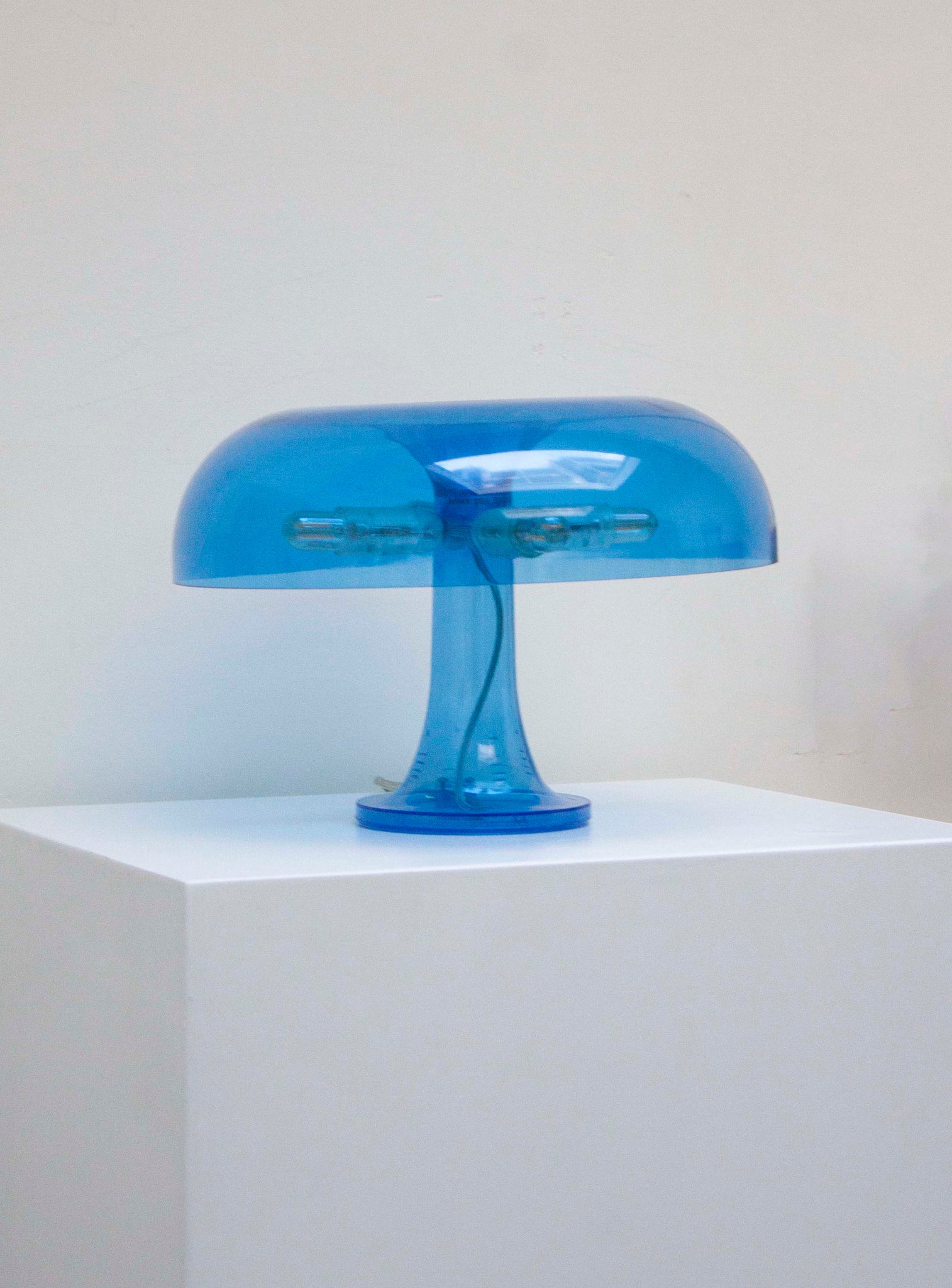 Artemide Nessino Desk Lamp by Giancarlo Mattioli (Translucent Blue)
