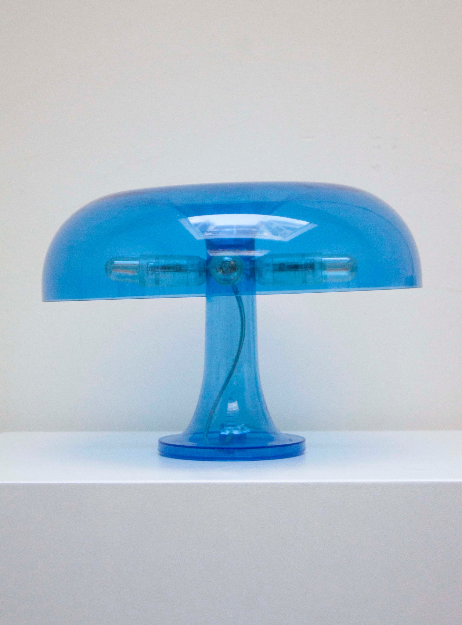 Artemide Nessino Desk Lamp by Giancarlo Mattioli (Translucent Blue)