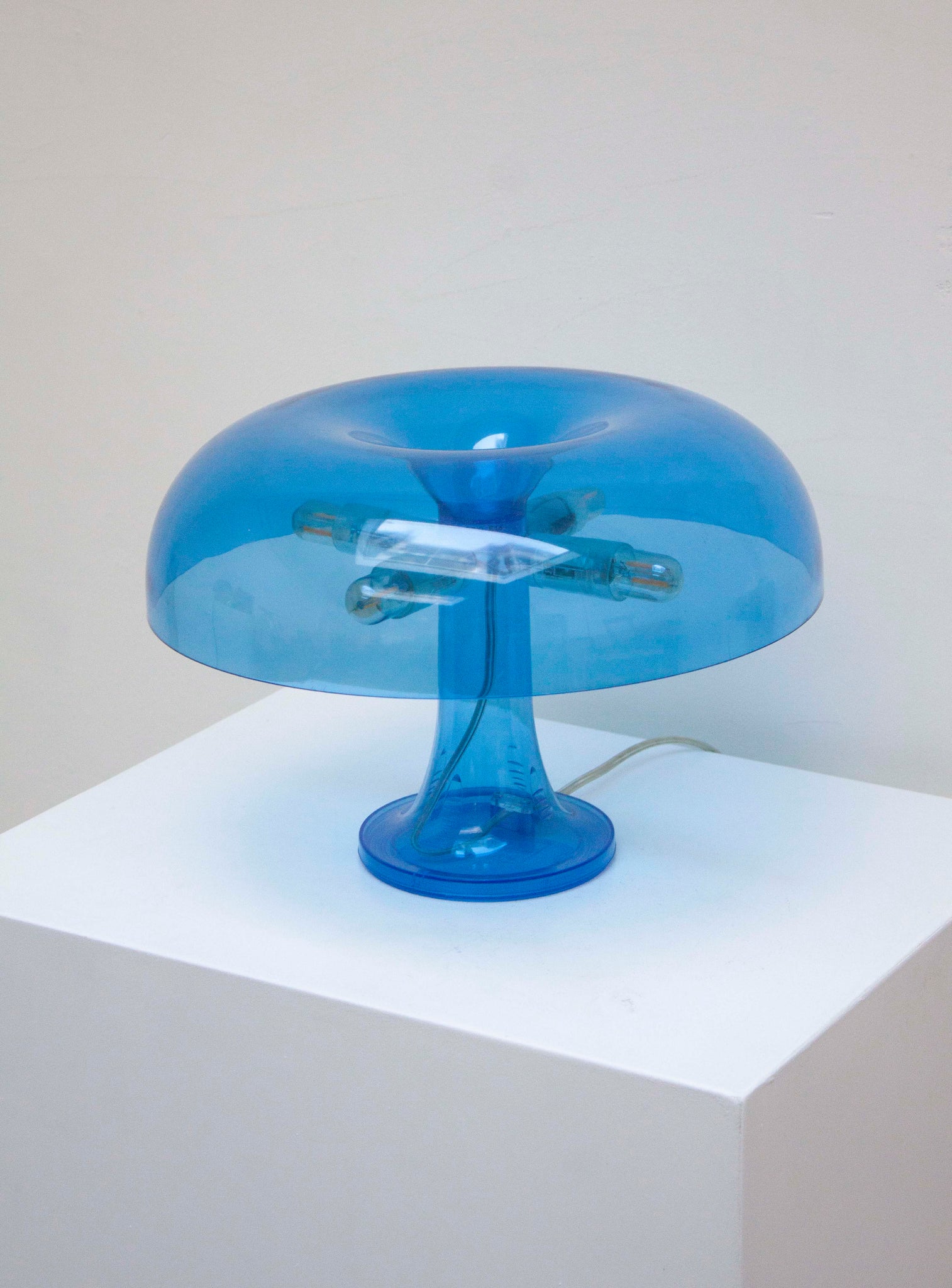 Artemide Nessino Desk Lamp by Giancarlo Mattioli (Translucent Blue)