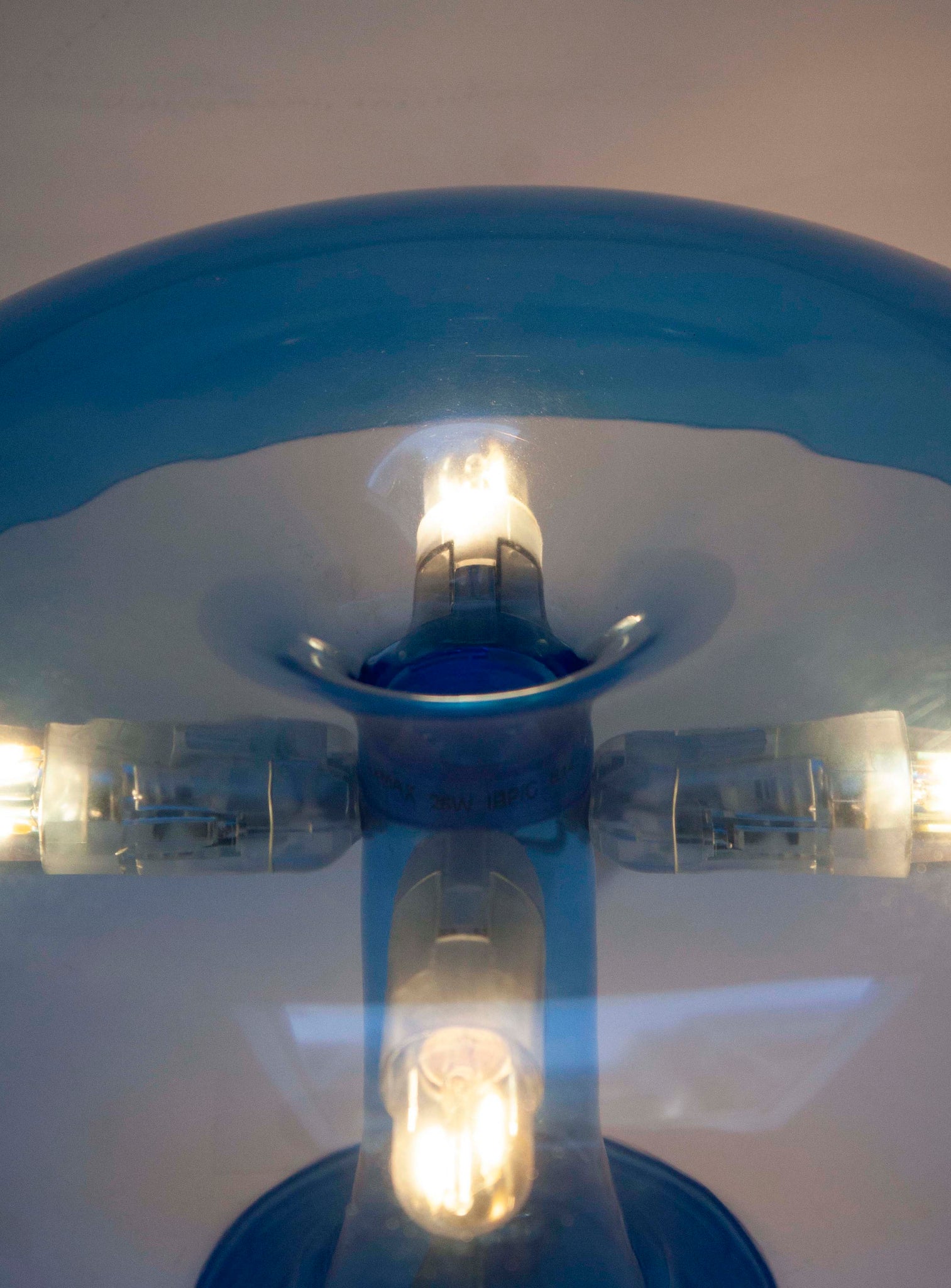 Artemide Nessino Desk Lamp by Giancarlo Mattioli (Translucent Blue)