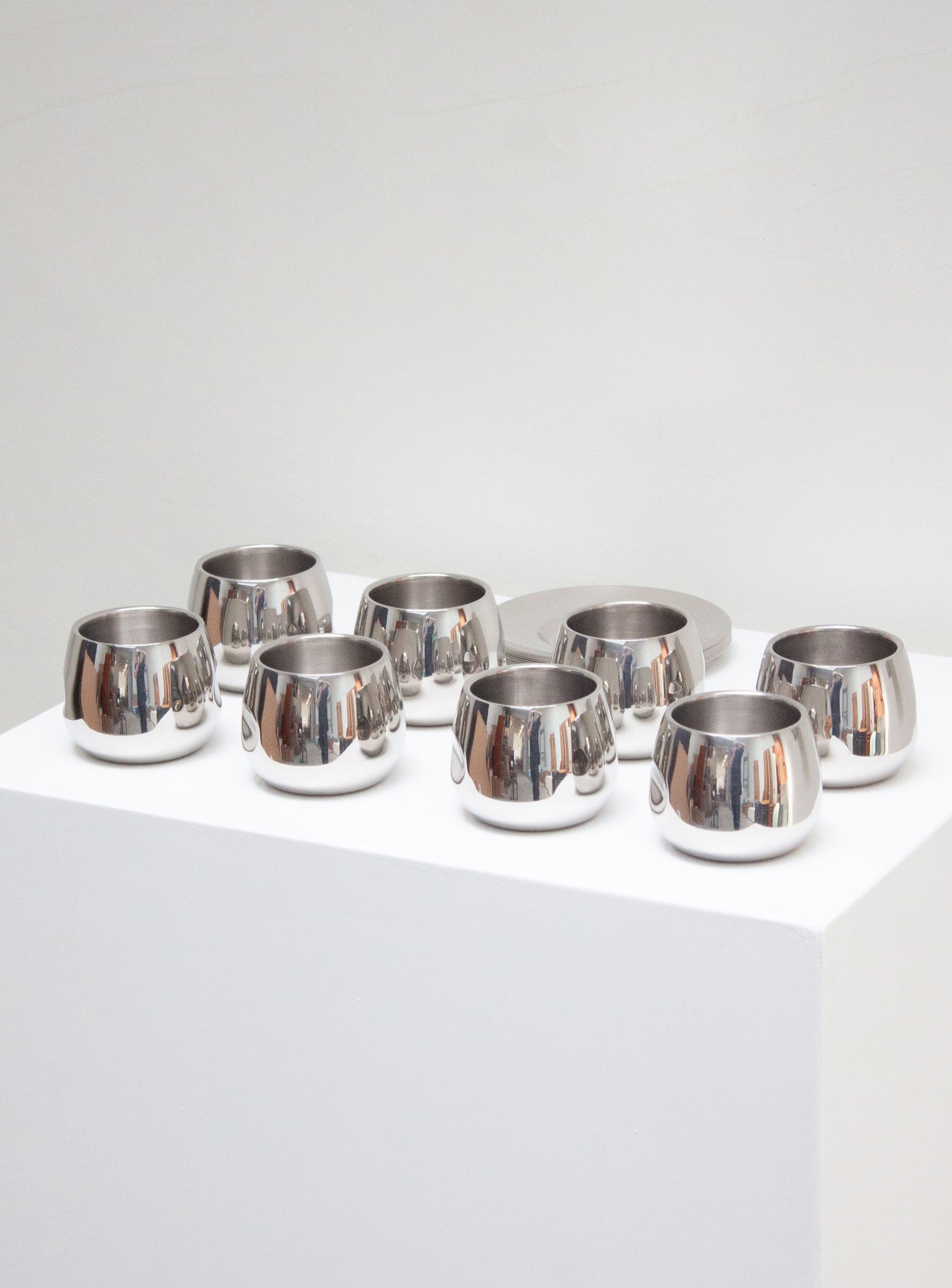AMC Italy Stainless Steel Coffee Cups & Saucers