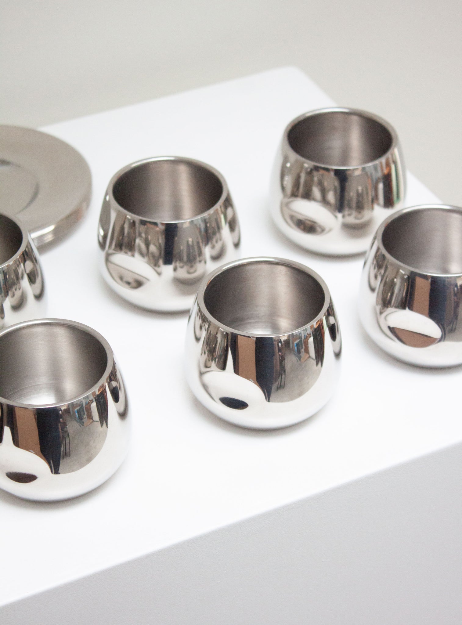 AMC Italy Stainless Steel Coffee Cups & Saucers