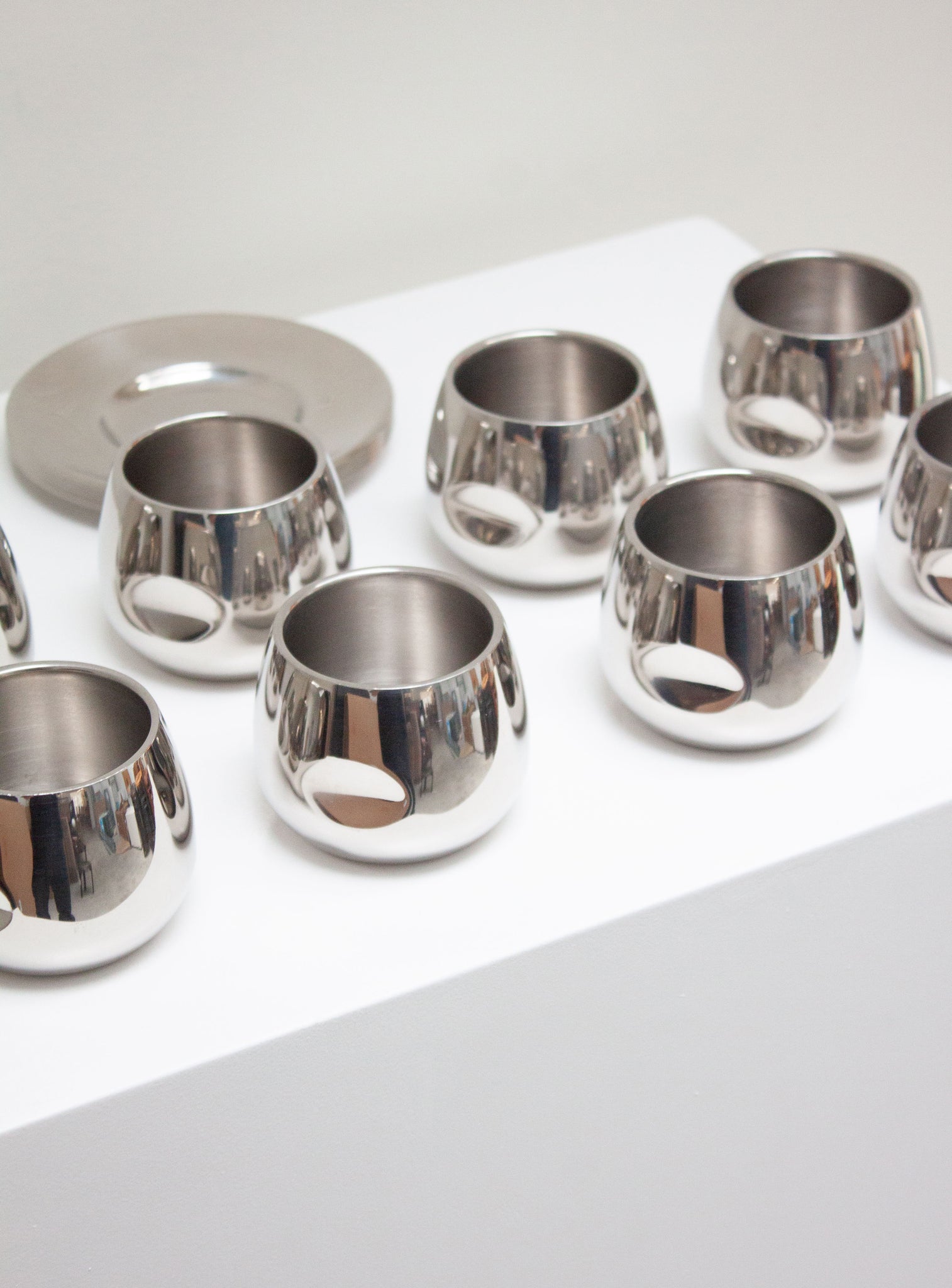 AMC Italy Stainless Steel Coffee Cups & Saucers