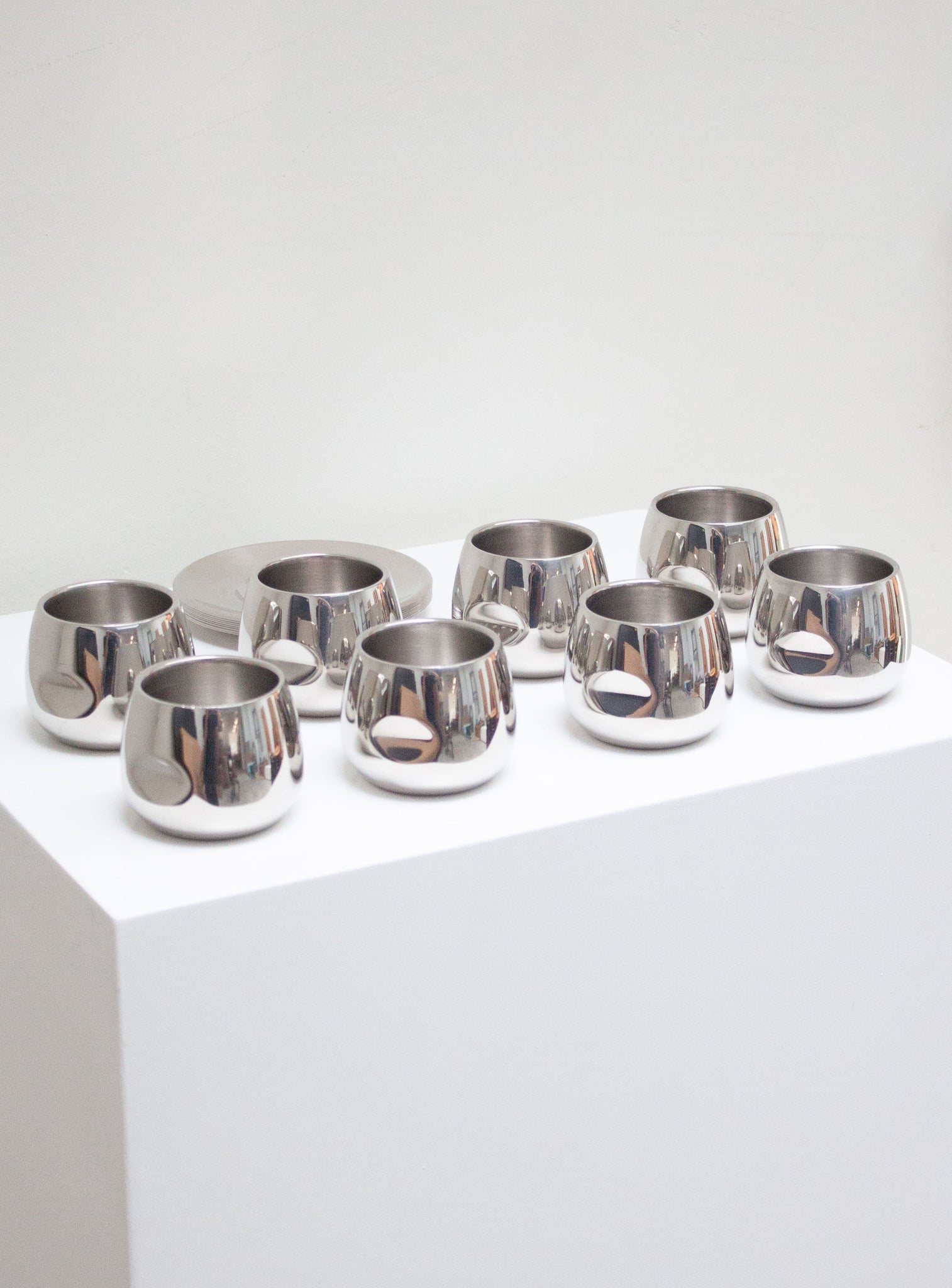 AMC Italy Stainless Steel Coffee Cups & Saucers