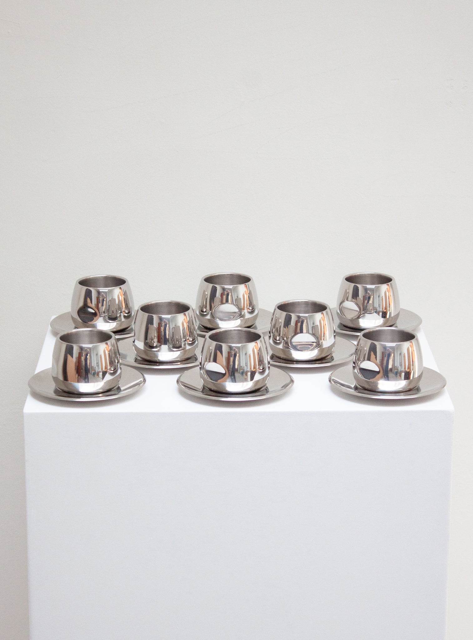 AMC Italy Stainless Steel Coffee Cups & Saucers