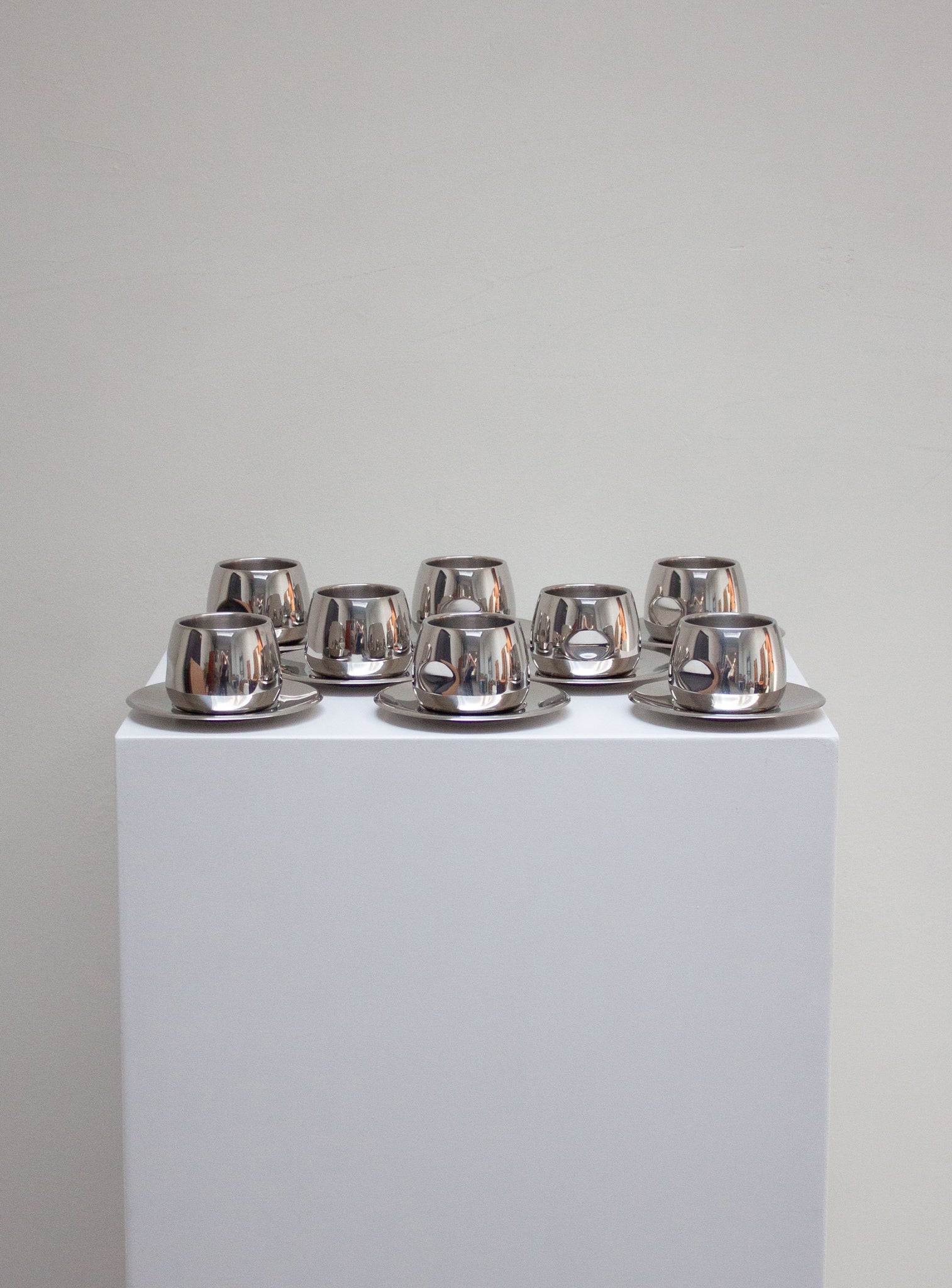 AMC Italy Stainless Steel Coffee Cups & Saucers