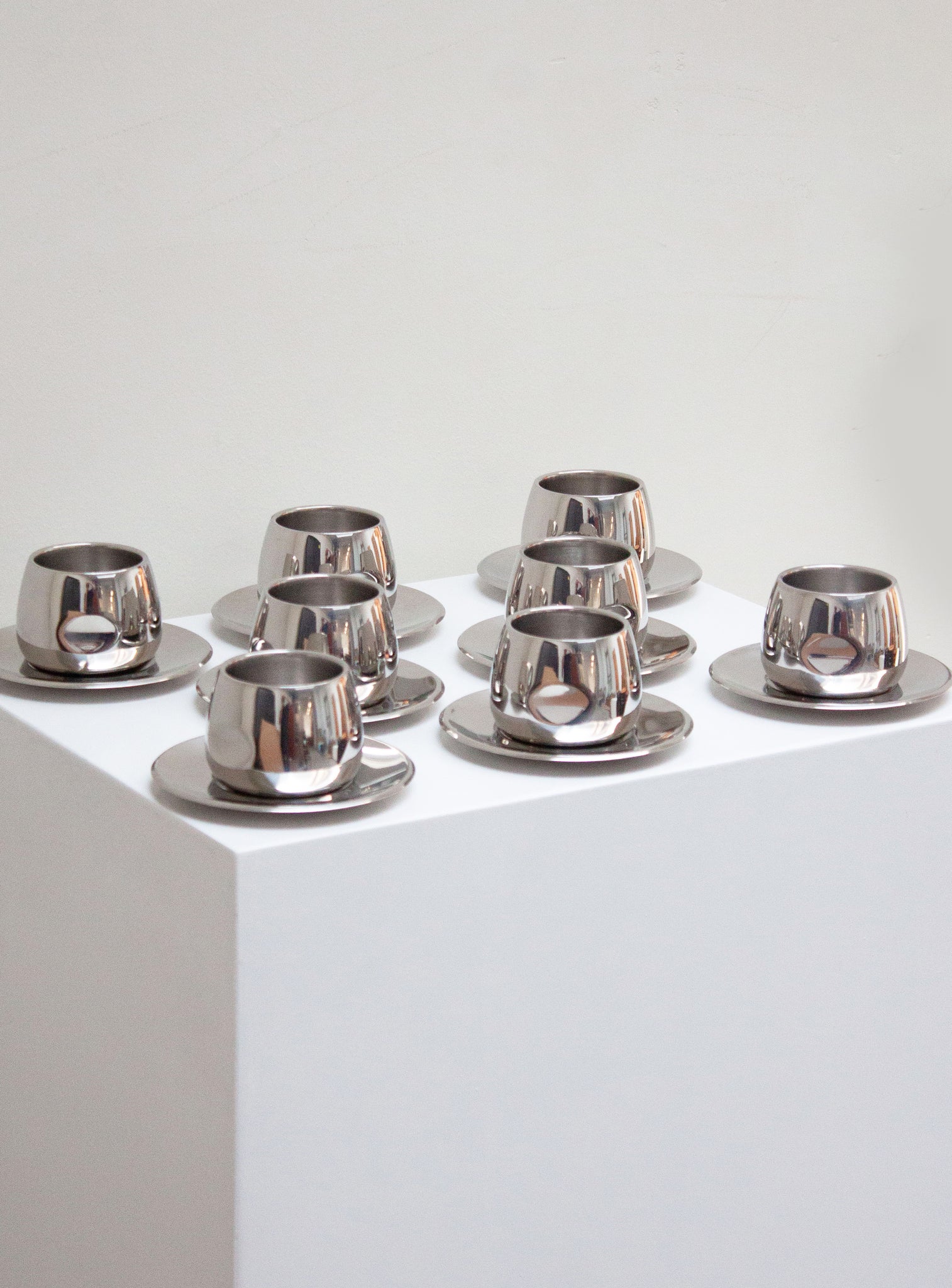 AMC Italy Stainless Steel Coffee Cups & Saucers