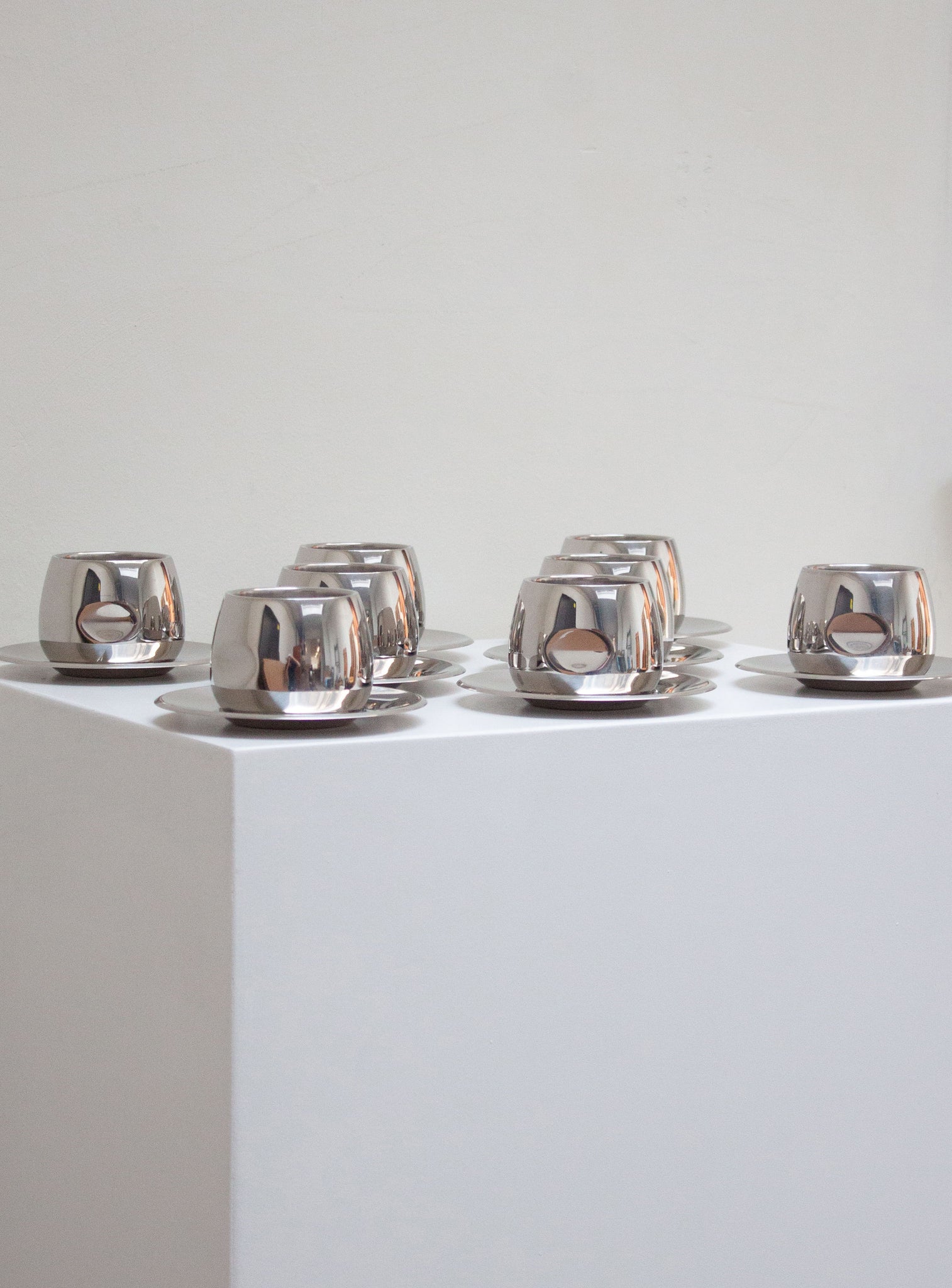 AMC Italy Stainless Steel Coffee Cups & Saucers