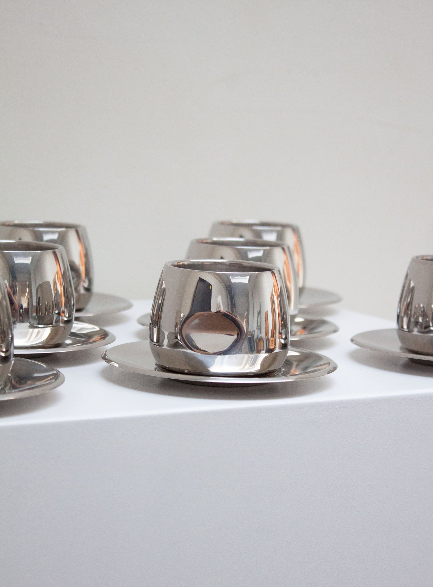 AMC Italy Stainless Steel Coffee Cups & Saucers