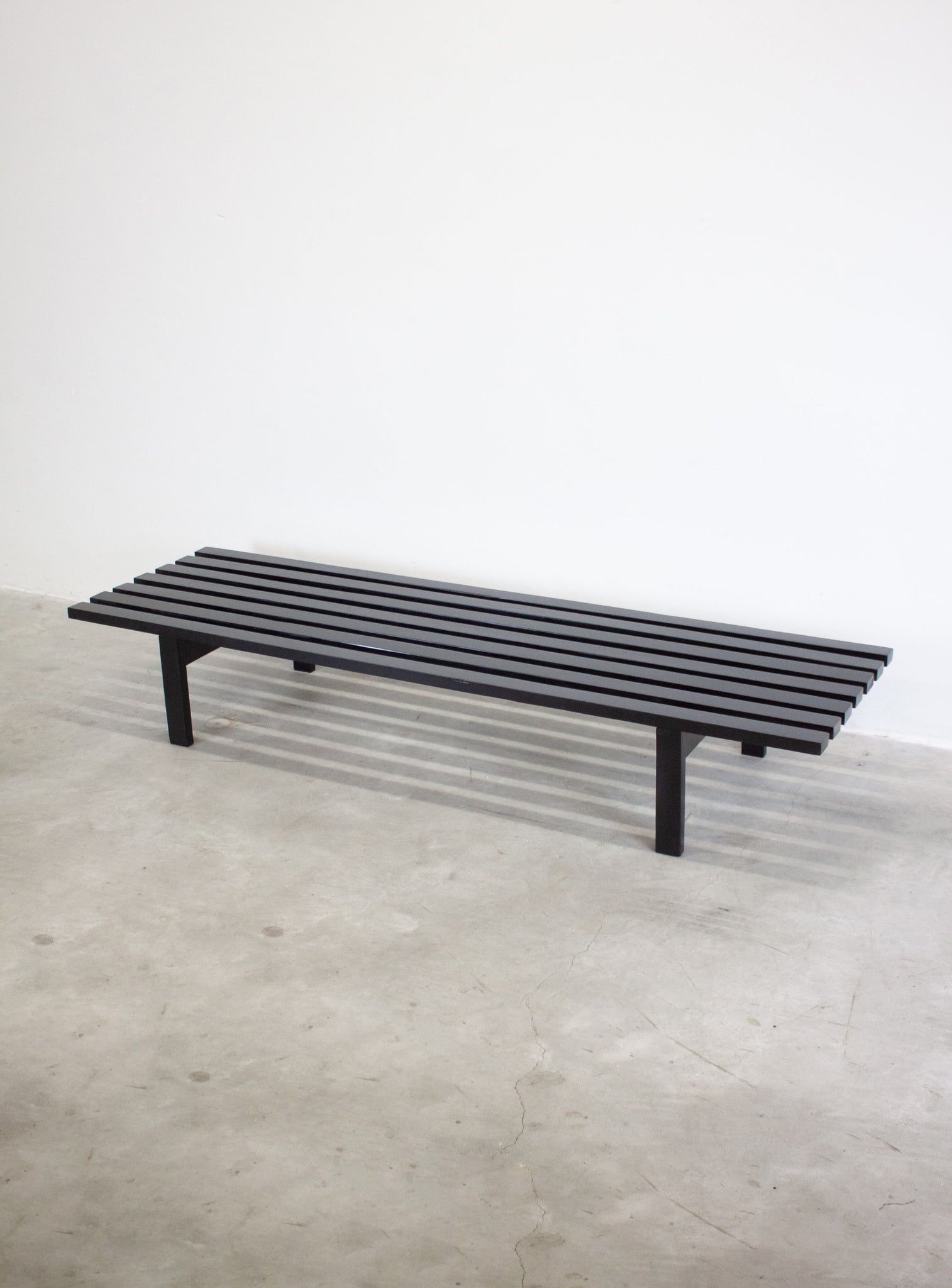 Large Slatted Bench by Martin Visser (Black)