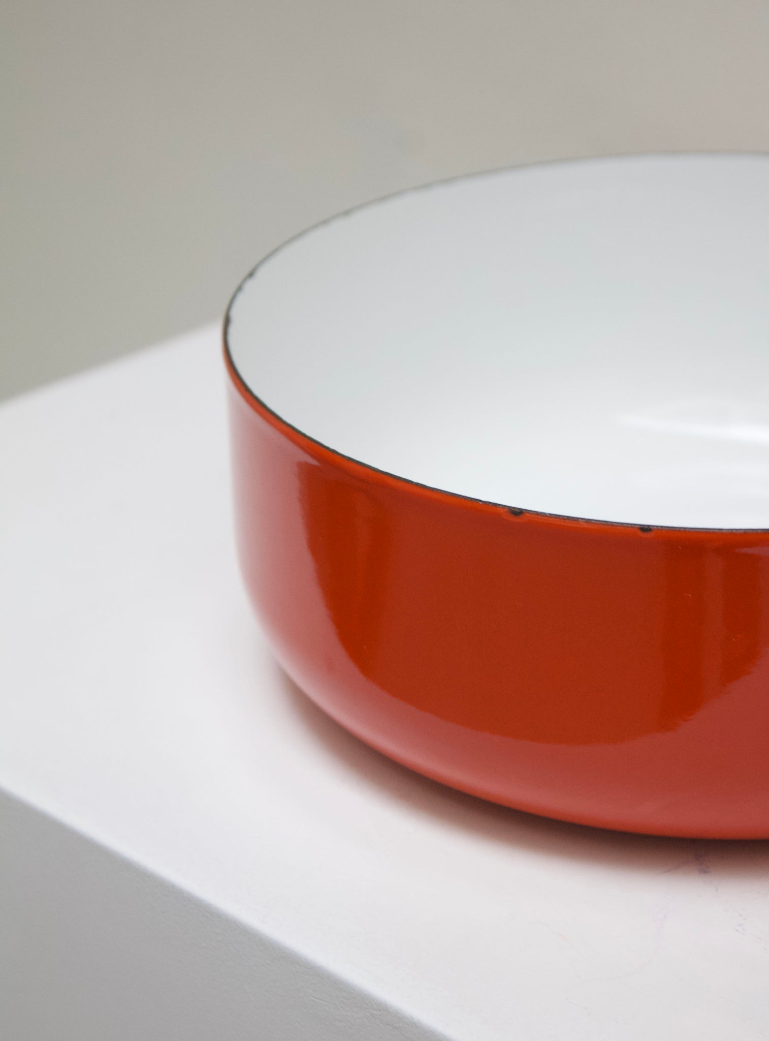 Finel Enamel Bowl by Kaj Franck (Orange/White)