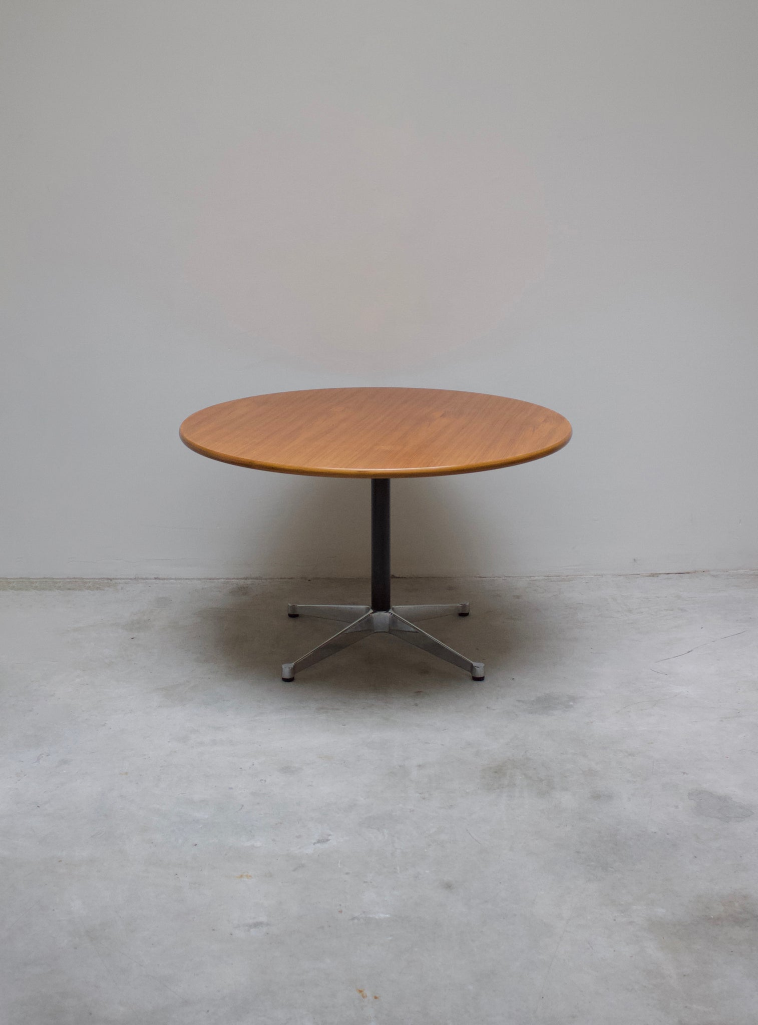 Herman Miller Contract Base Round Dining Table by Charles Eames (Teak)