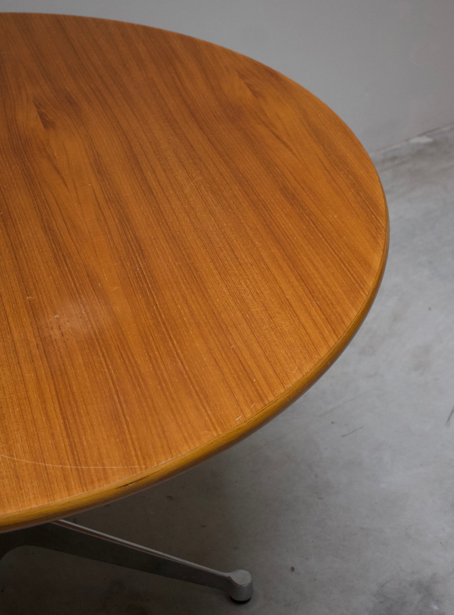 Herman Miller Contract Base Round Dining Table by Charles Eames (Teak)