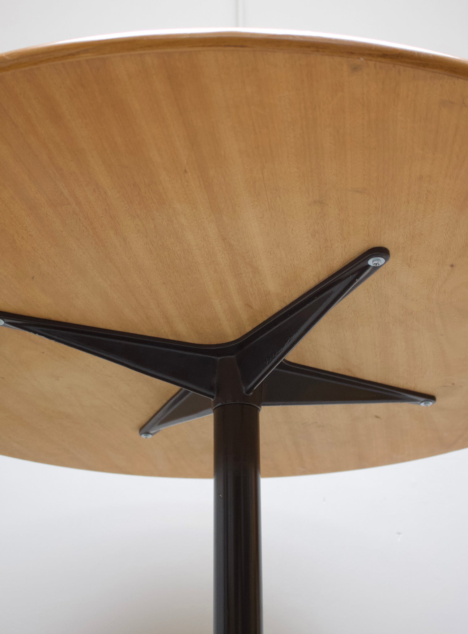 Herman Miller Contract Base Round Dining Table by Charles Eames (Teak)