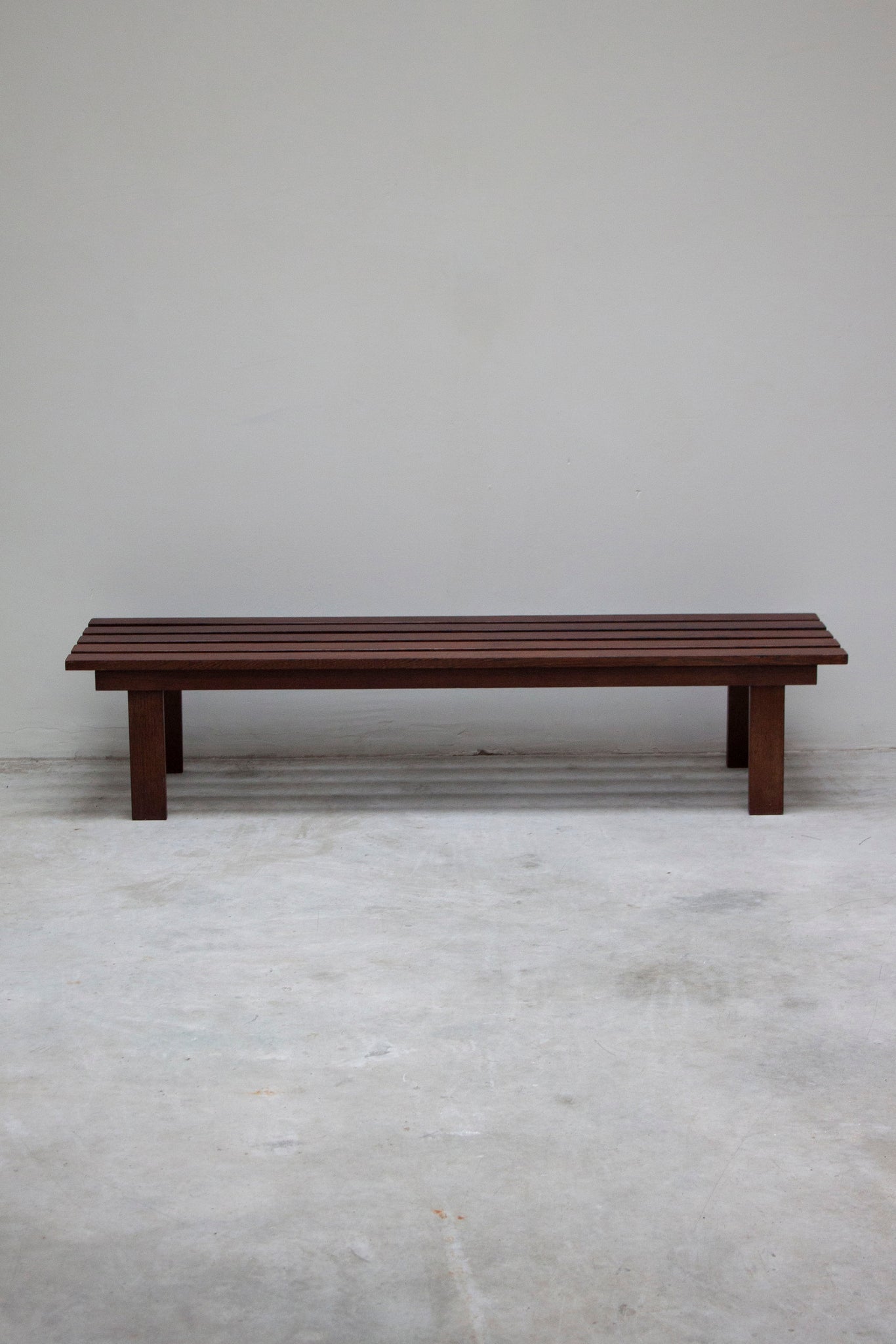 Wengé Slatted Bench in style of Martin Visser