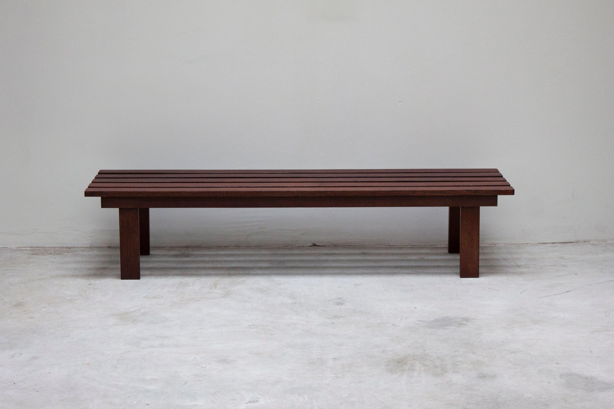 Wengé Slatted Bench in style of Martin Visser