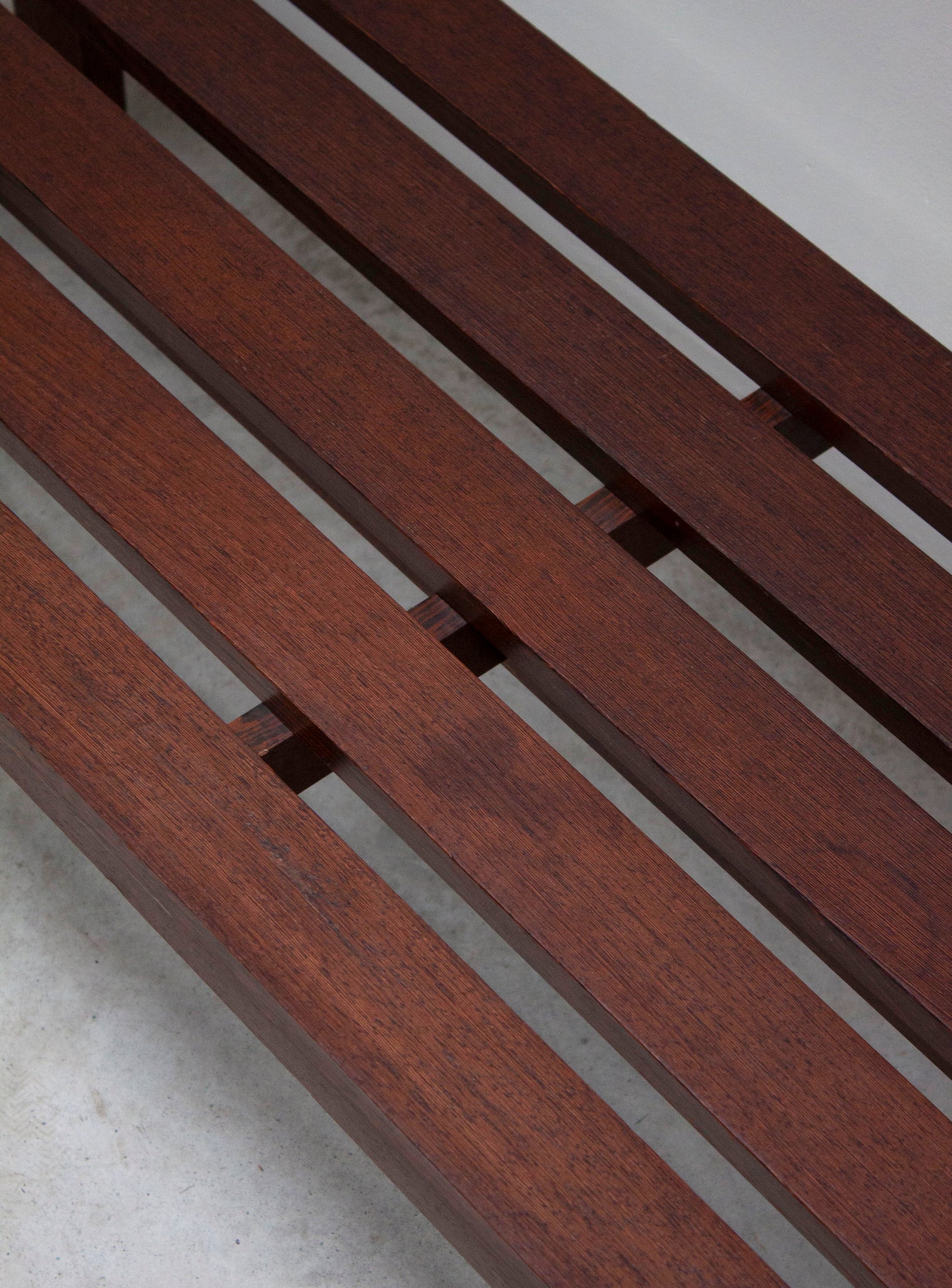 Wengé Slatted Bench in style of Martin Visser