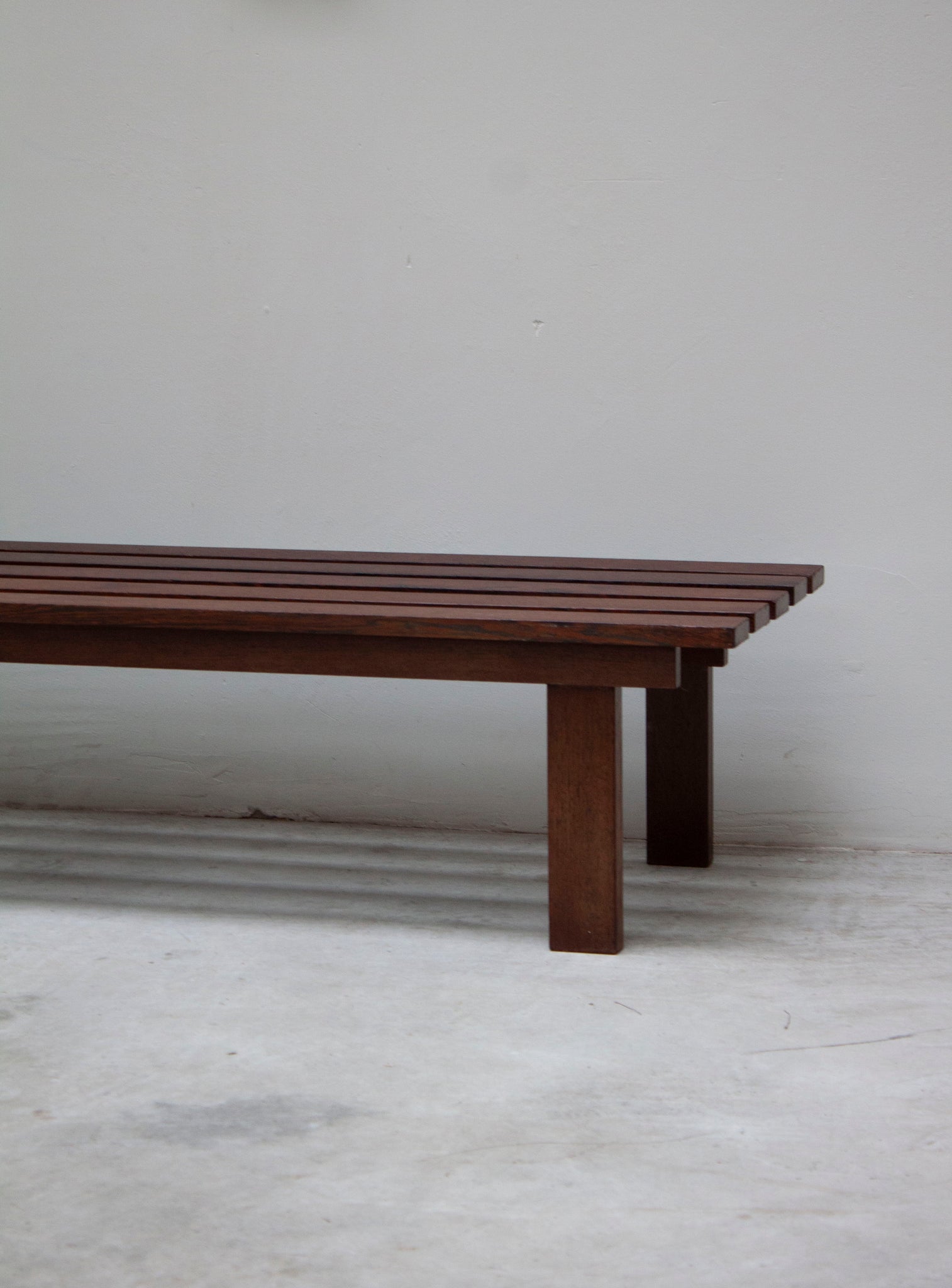 Wengé Slatted Bench in style of Martin Visser