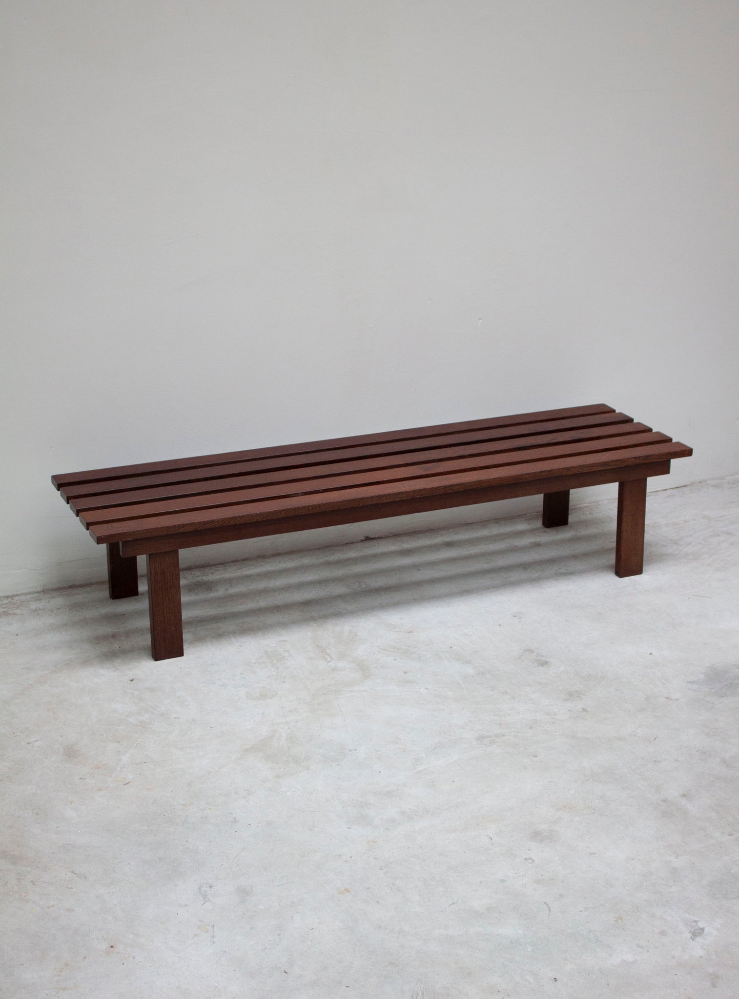 Wengé Slatted Bench in style of Martin Visser