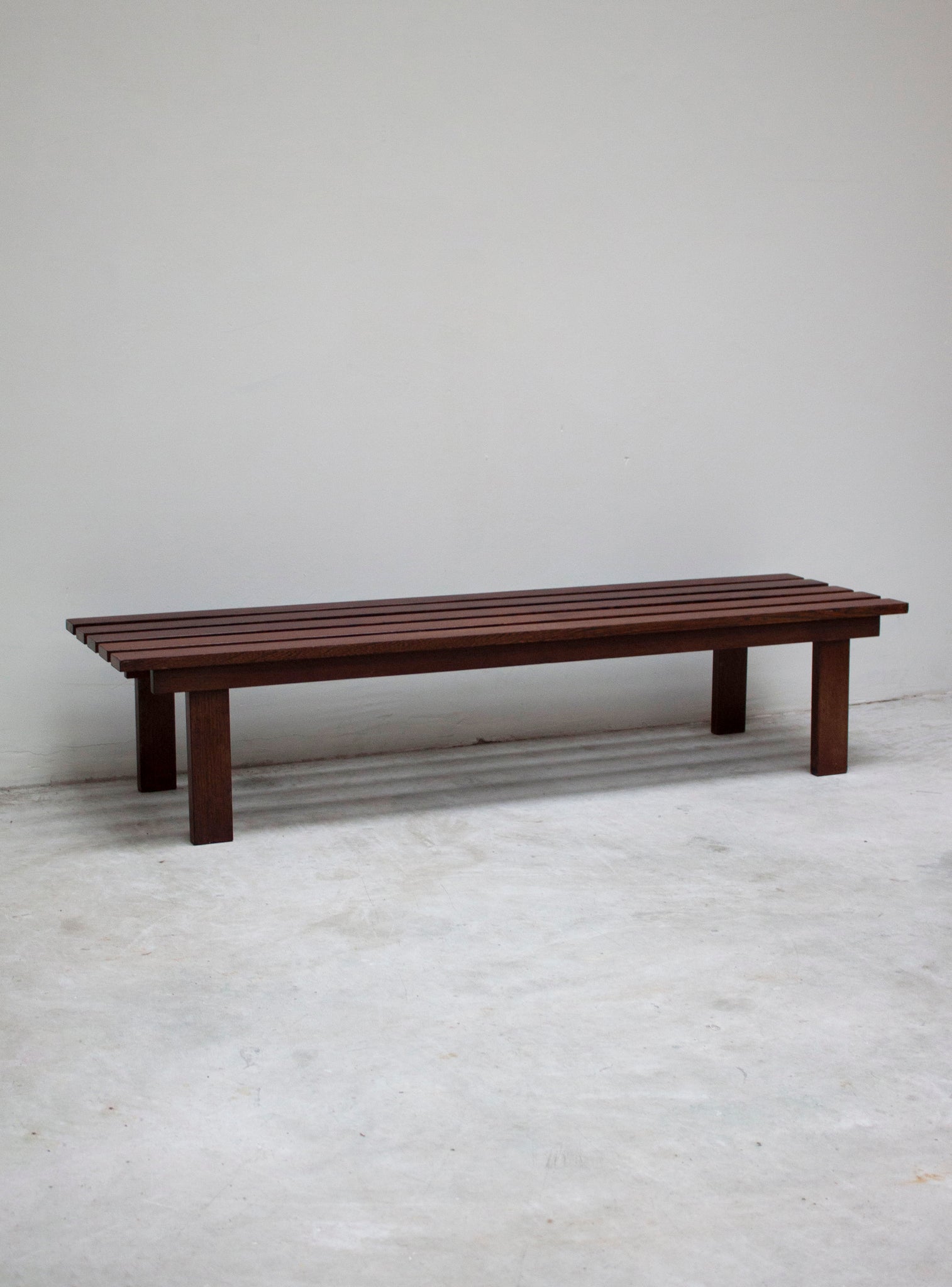 Wengé Slatted Bench in style of Martin Visser