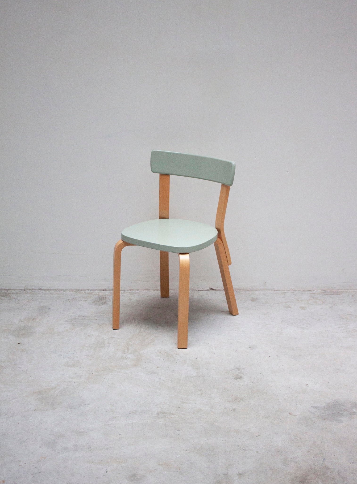 Artek 69 Dining Chair by Alvar Aalto (Light Green)