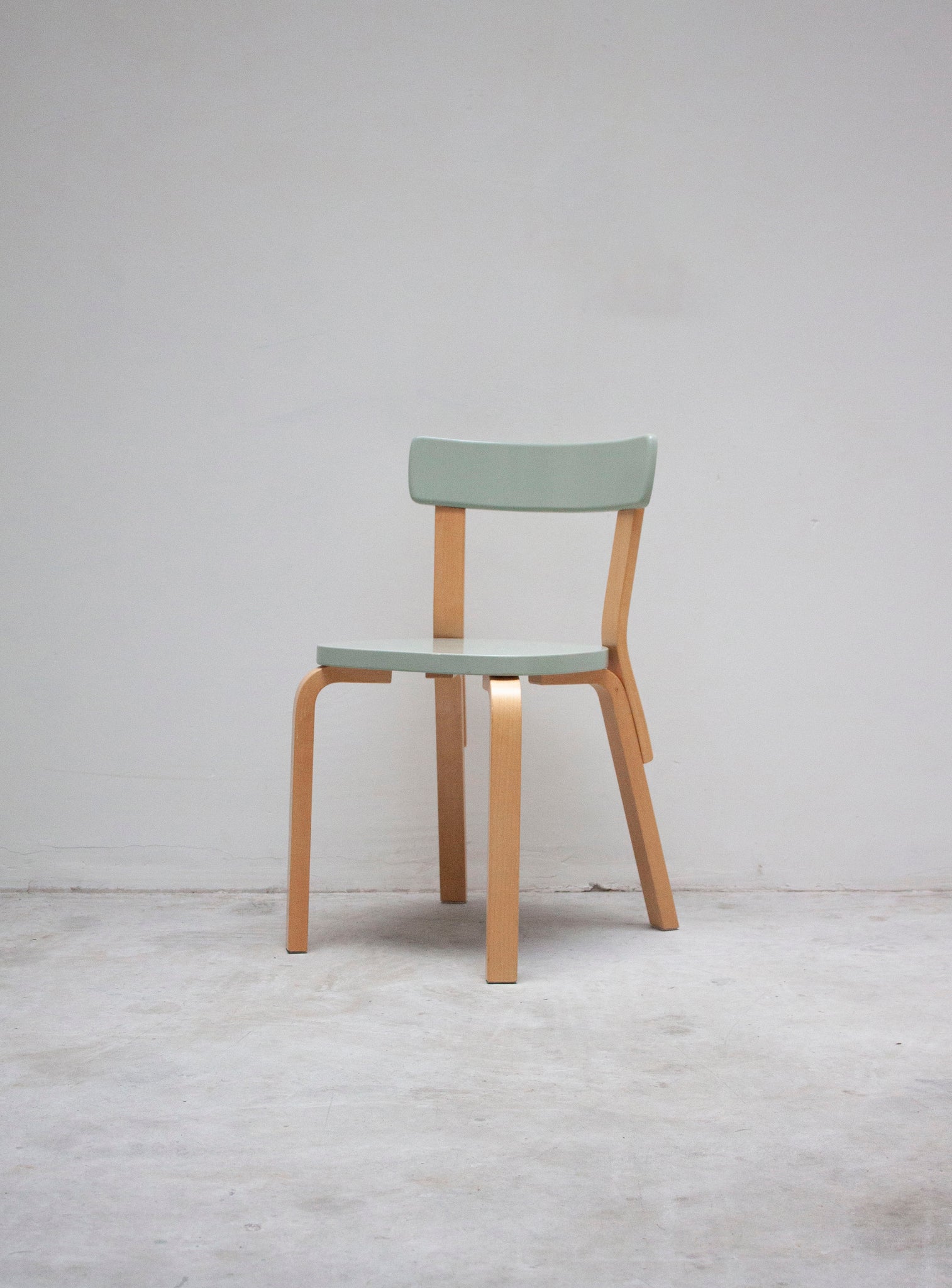 Artek 69 Dining Chair by Alvar Aalto (Light Green)