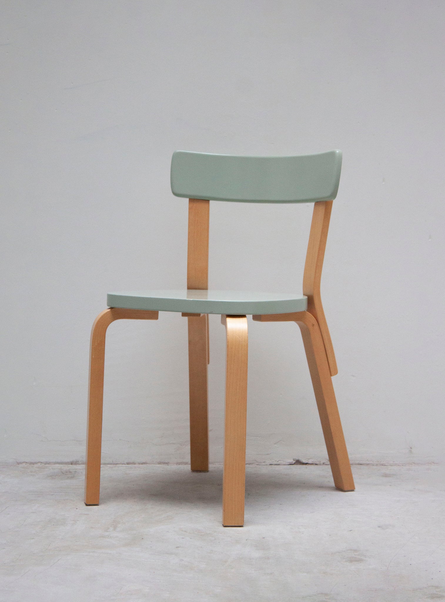 Artek 69 Dining Chair by Alvar Aalto (Light Green)