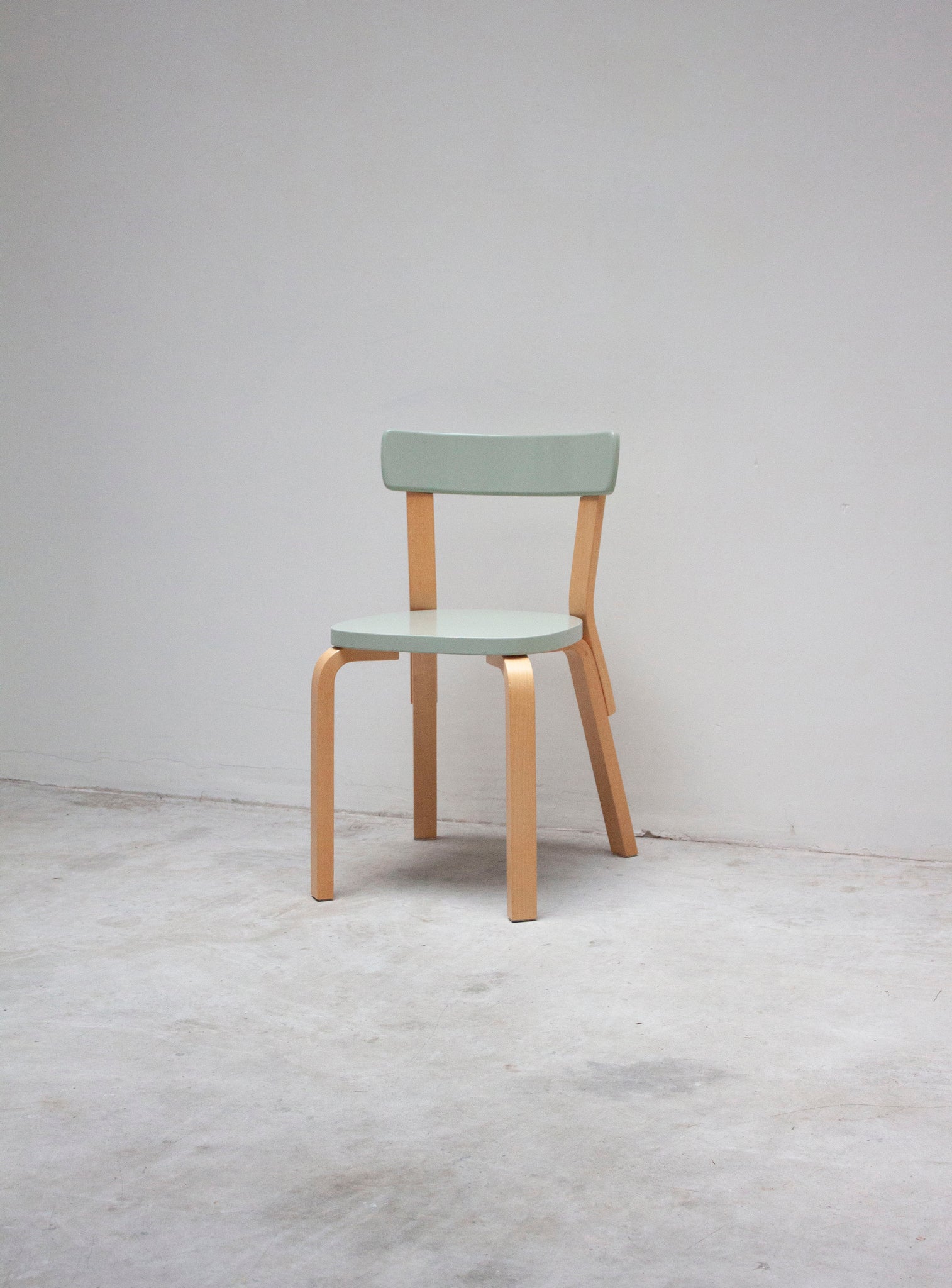 Artek 69 Dining Chair by Alvar Aalto (Light Green)