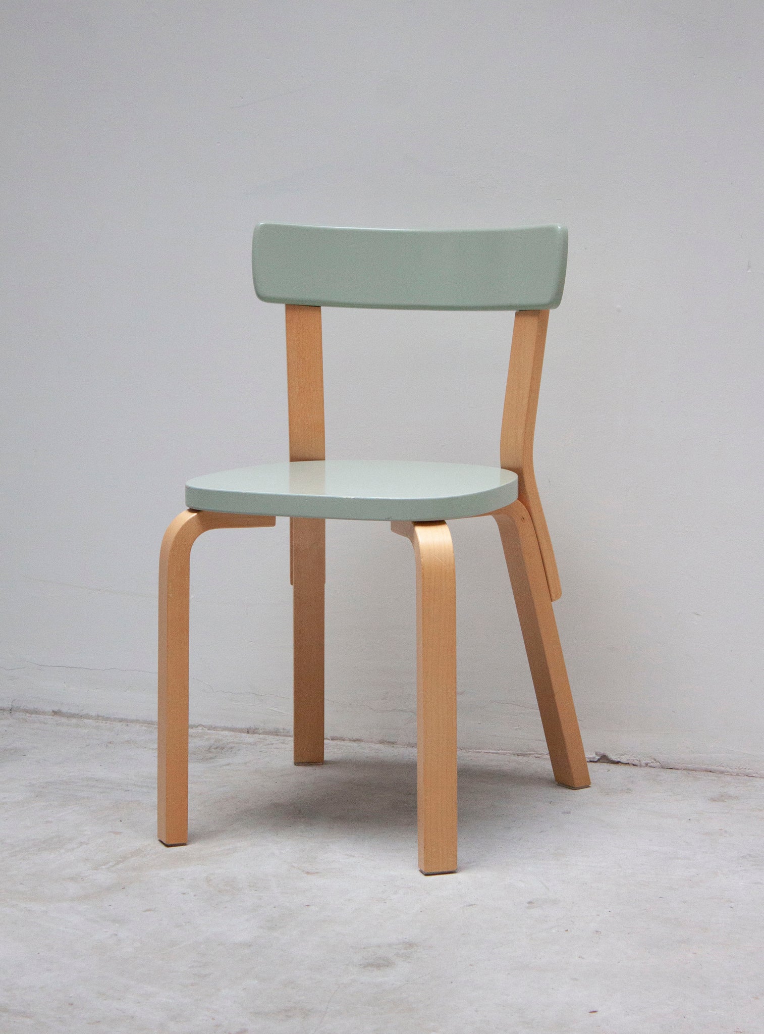 Artek 69 Dining Chair by Alvar Aalto (Light Green)