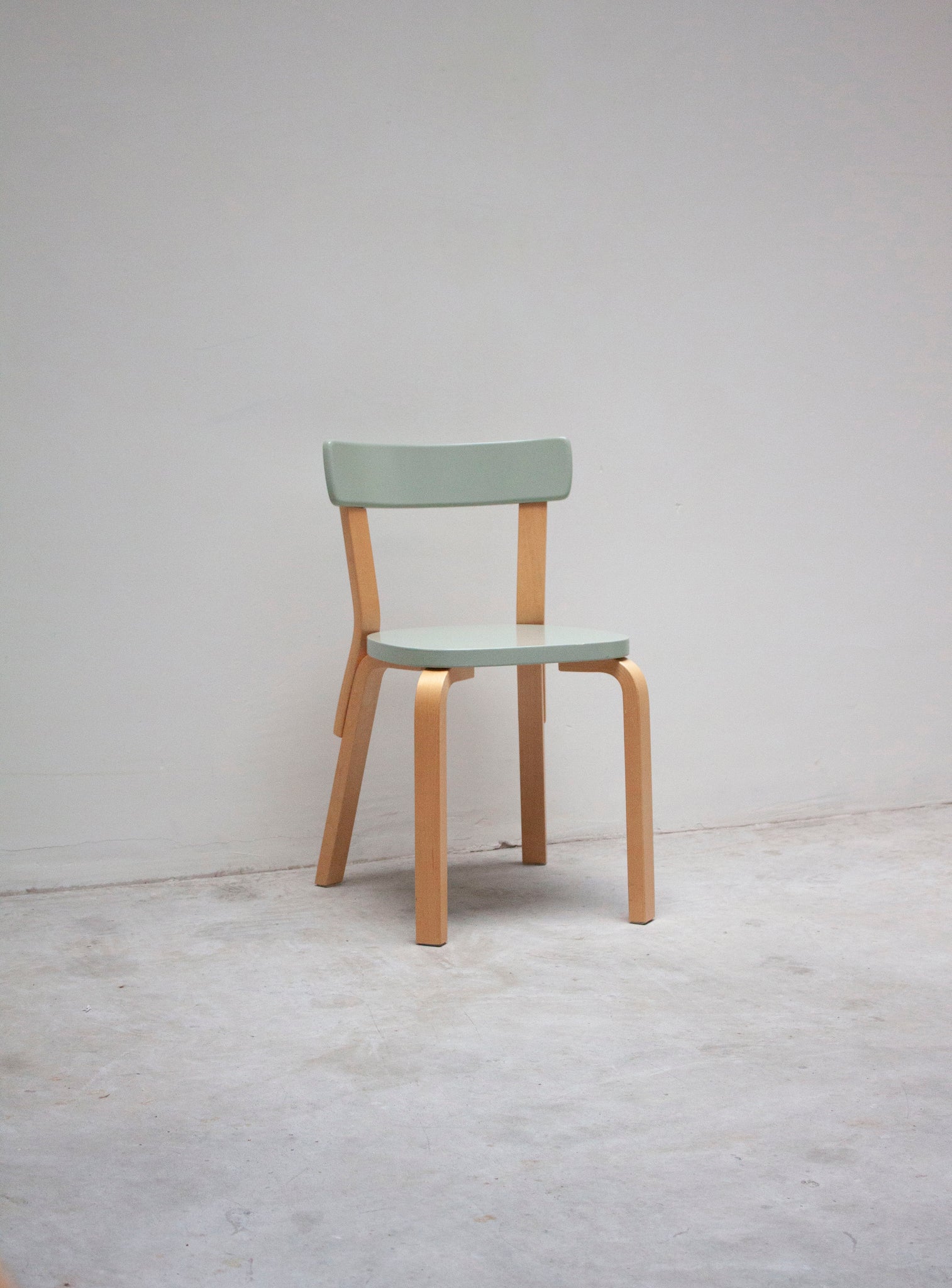 Artek 69 Dining Chair by Alvar Aalto (Light Green)