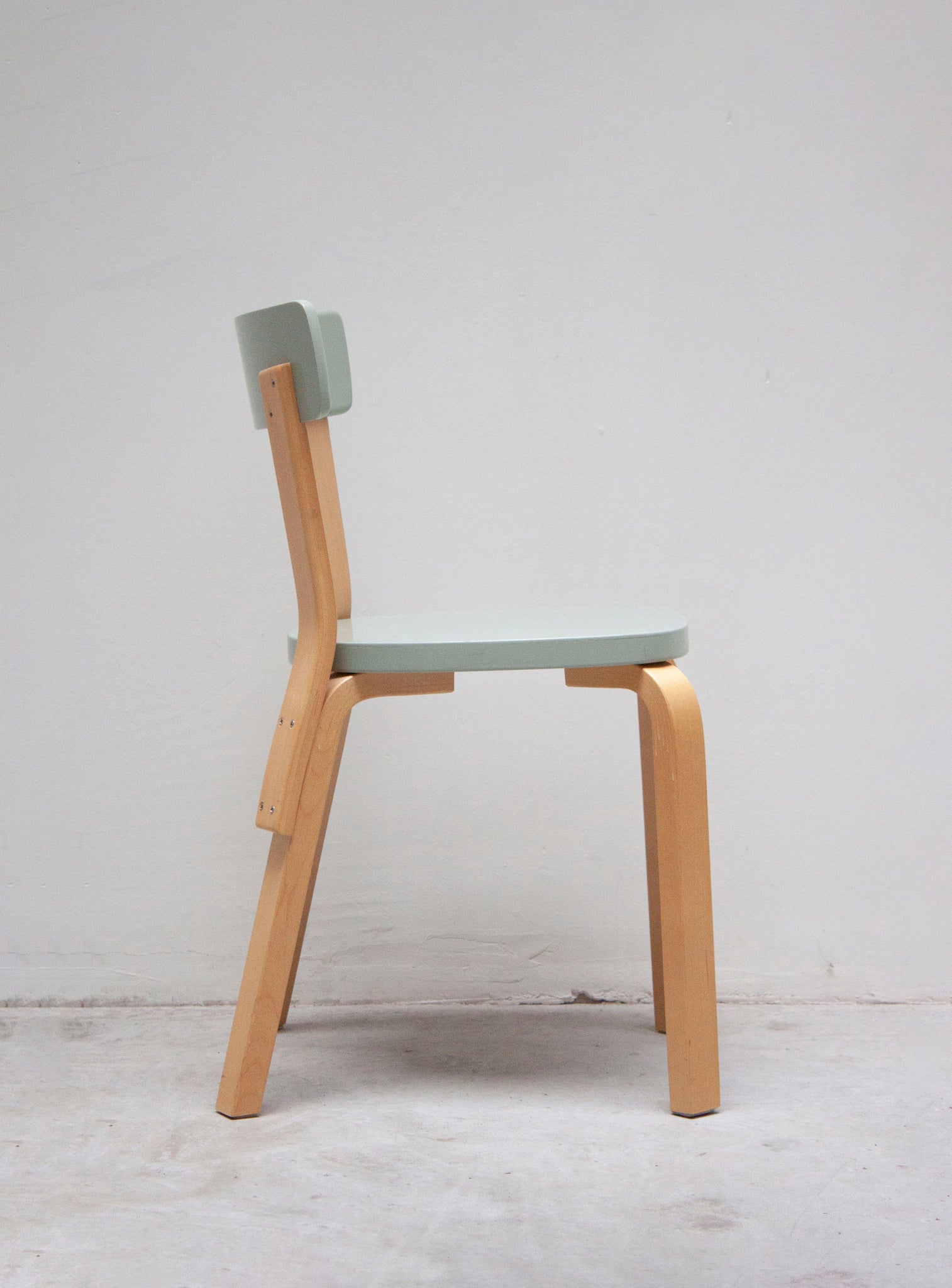 Artek 69 Dining Chair by Alvar Aalto (Light Green)