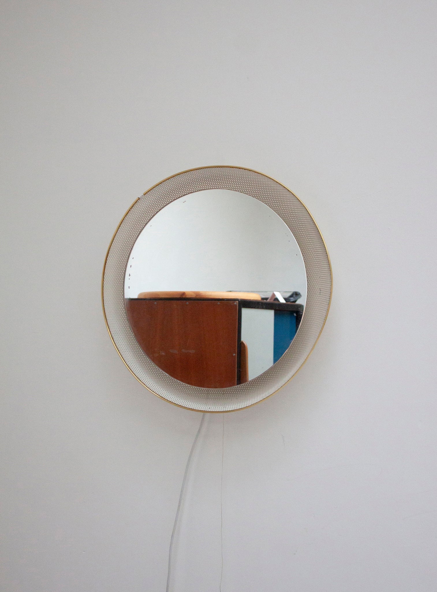 Artimeta Wall Mirror with Lamp by Mathieu Mategot