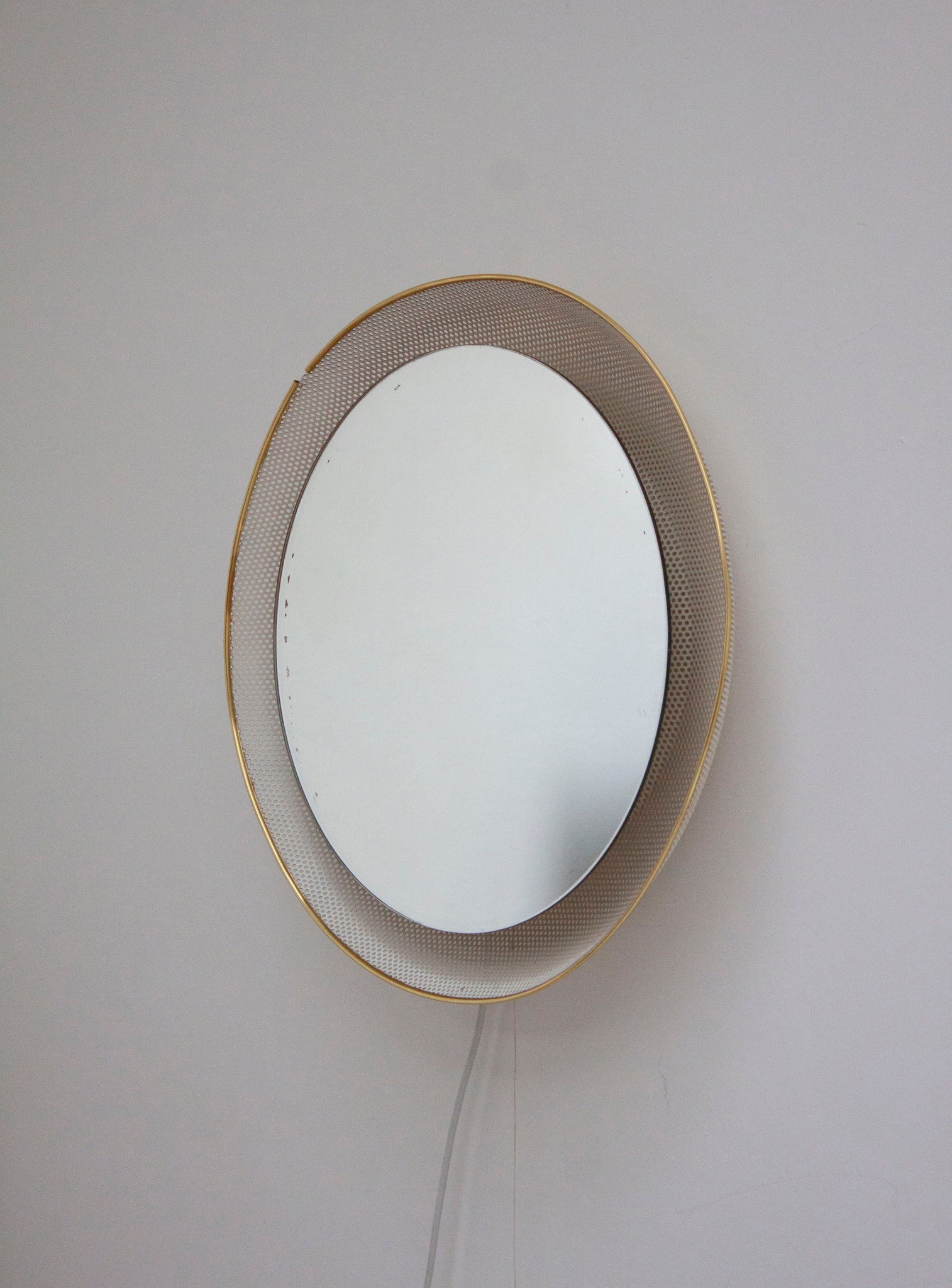 Artimeta Wall Mirror with Lamp by Mathieu Mategot