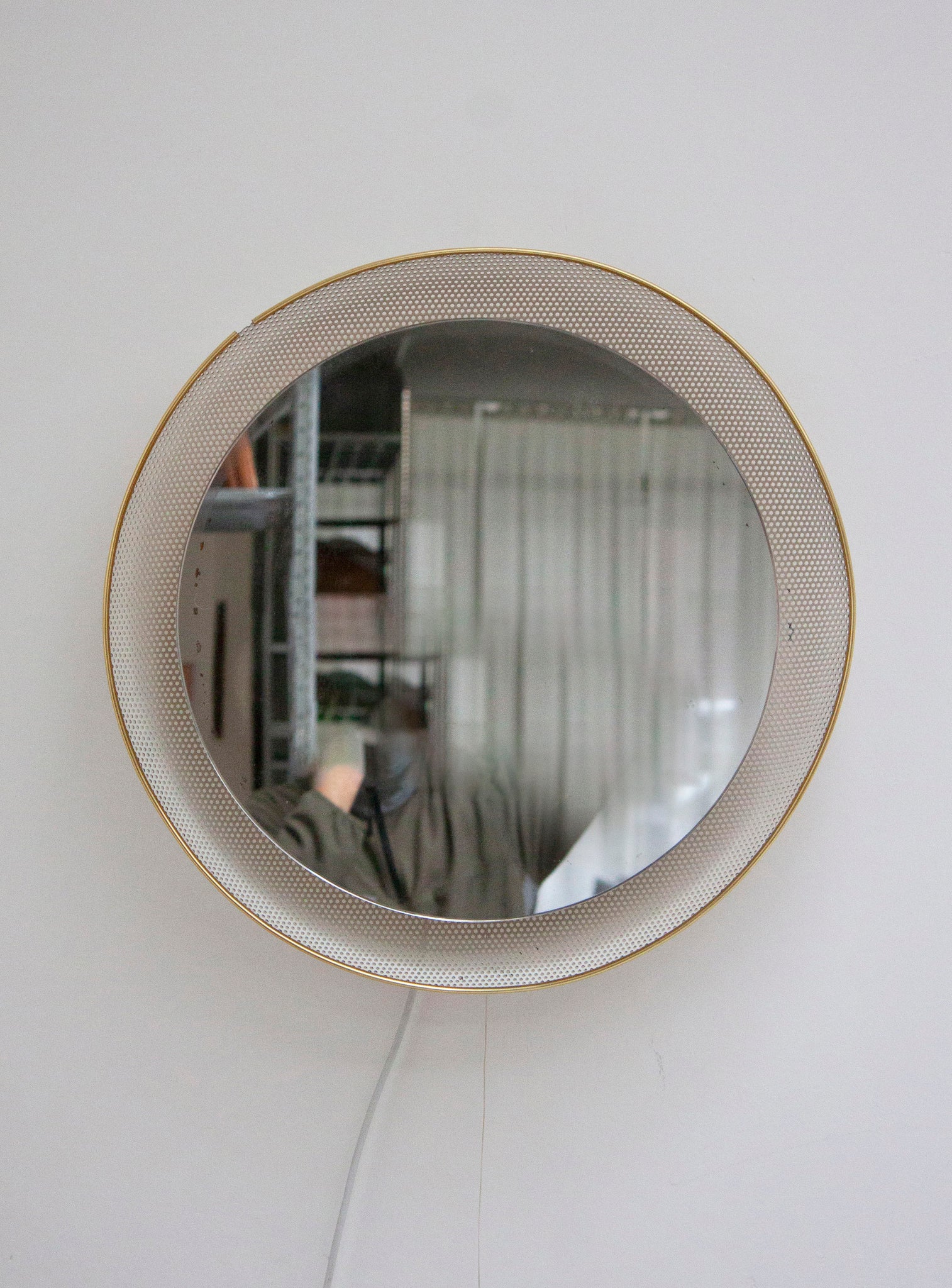 Artimeta Wall Mirror with Lamp by Mathieu Mategot