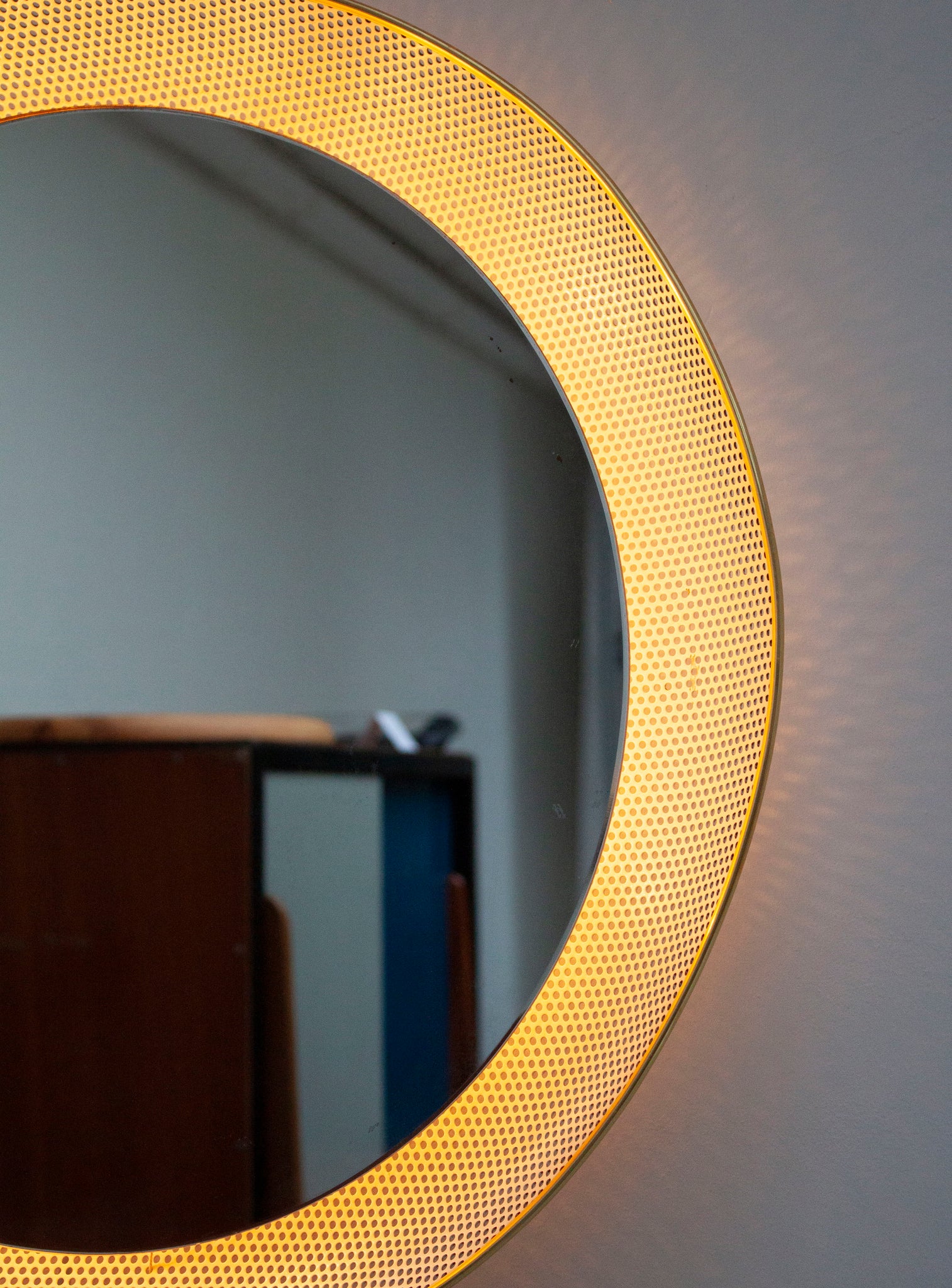 Artimeta Wall Mirror with Lamp by Mathieu Mategot