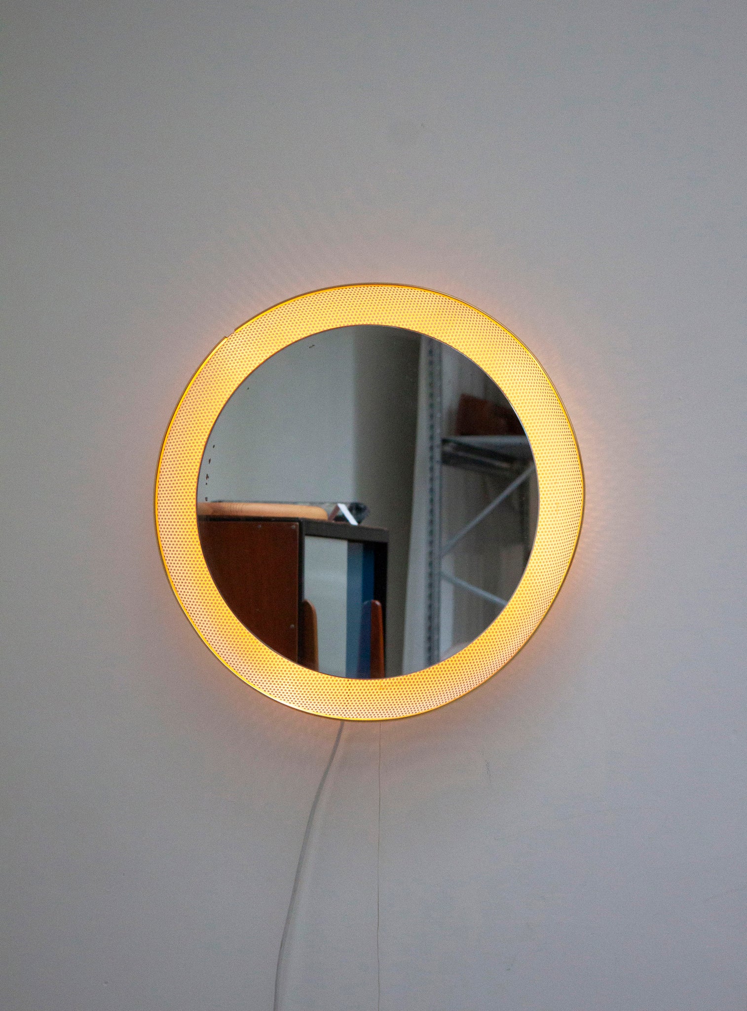 Artimeta Wall Mirror with Lamp by Mathieu Mategot