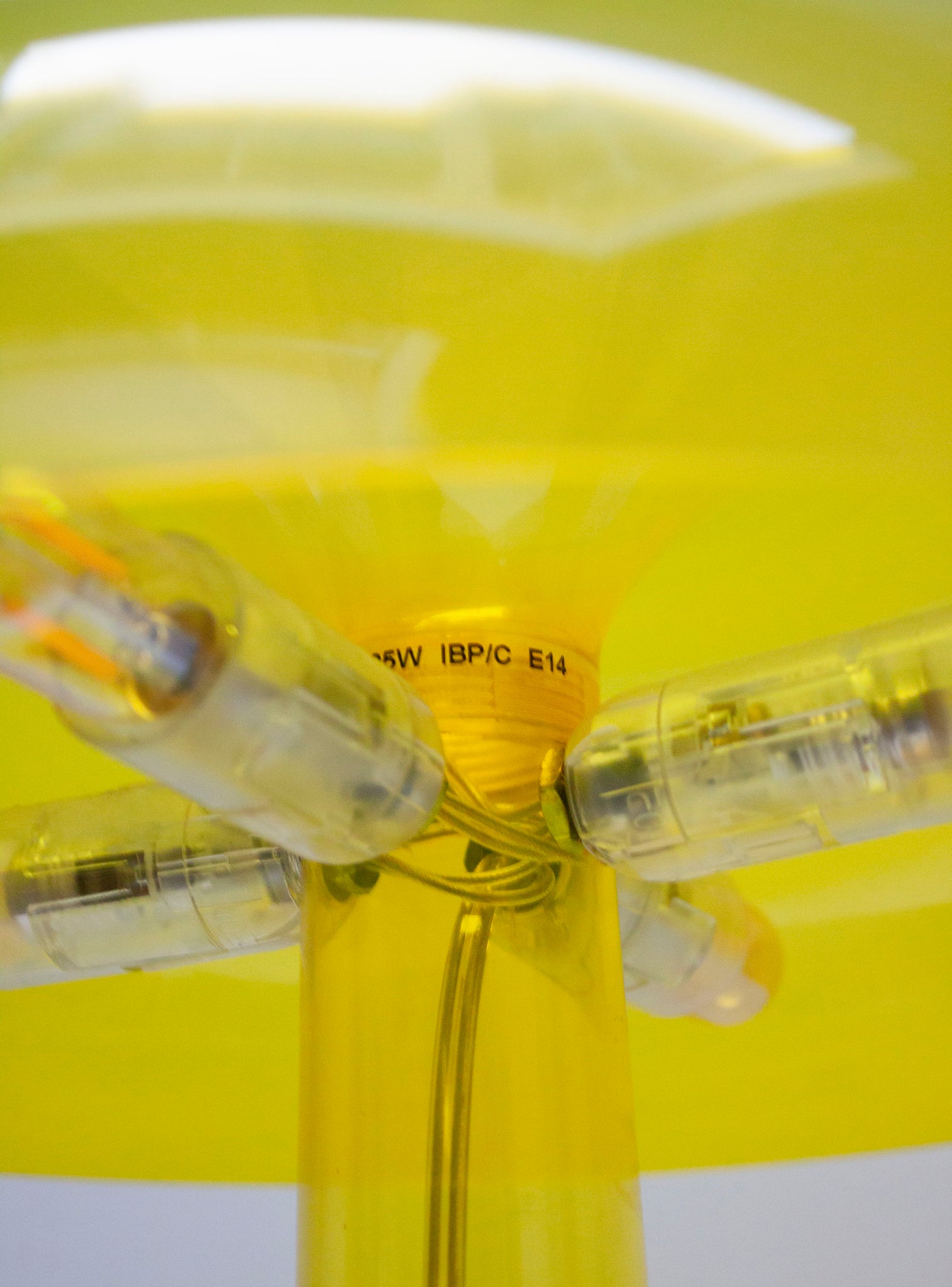 Artemide Nessino Desk Lamp by Giancarlo Mattioli (Translucent Yellow)