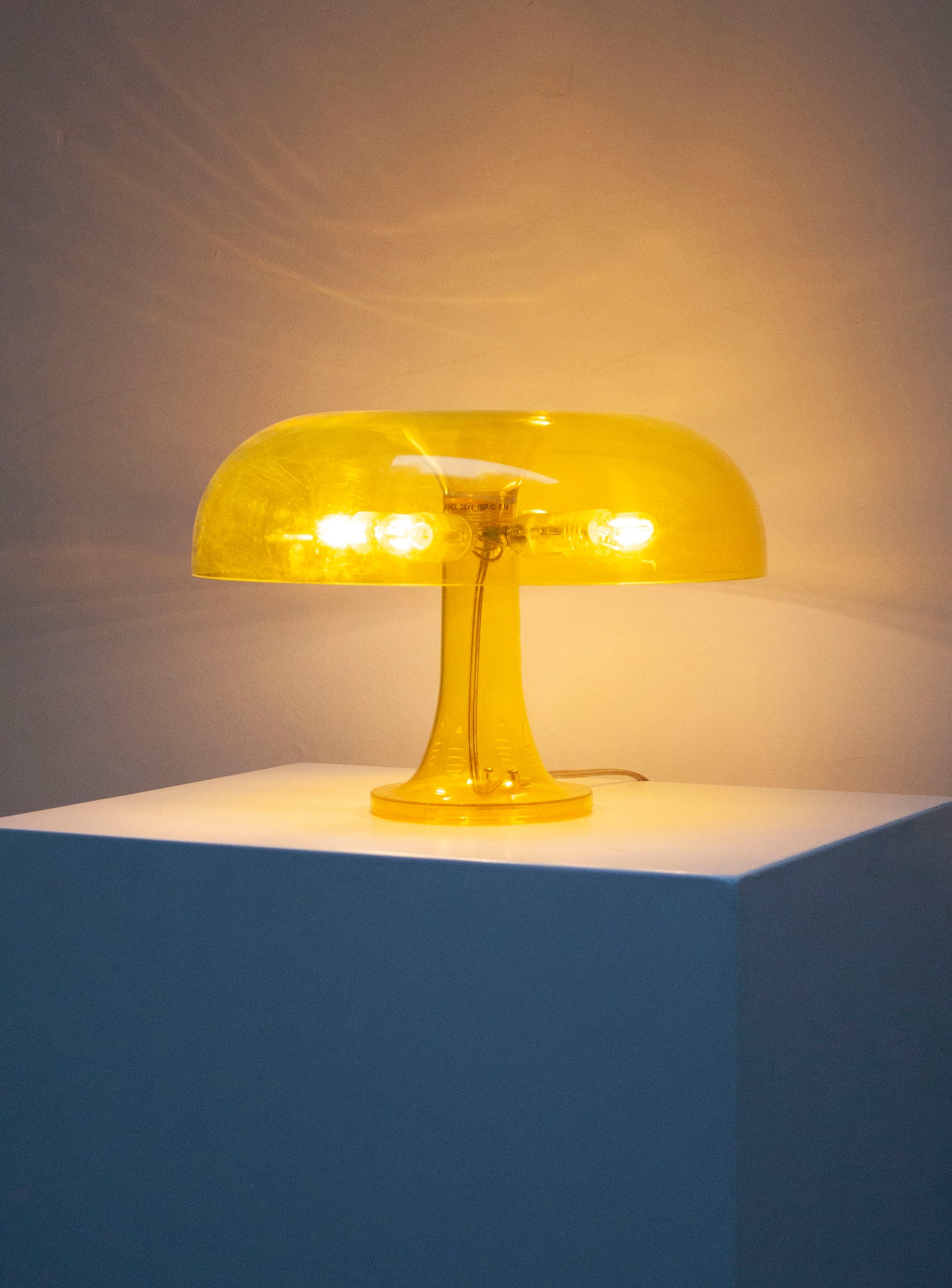 Artemide Nessino Desk Lamp by Giancarlo Mattioli (Translucent Yellow)