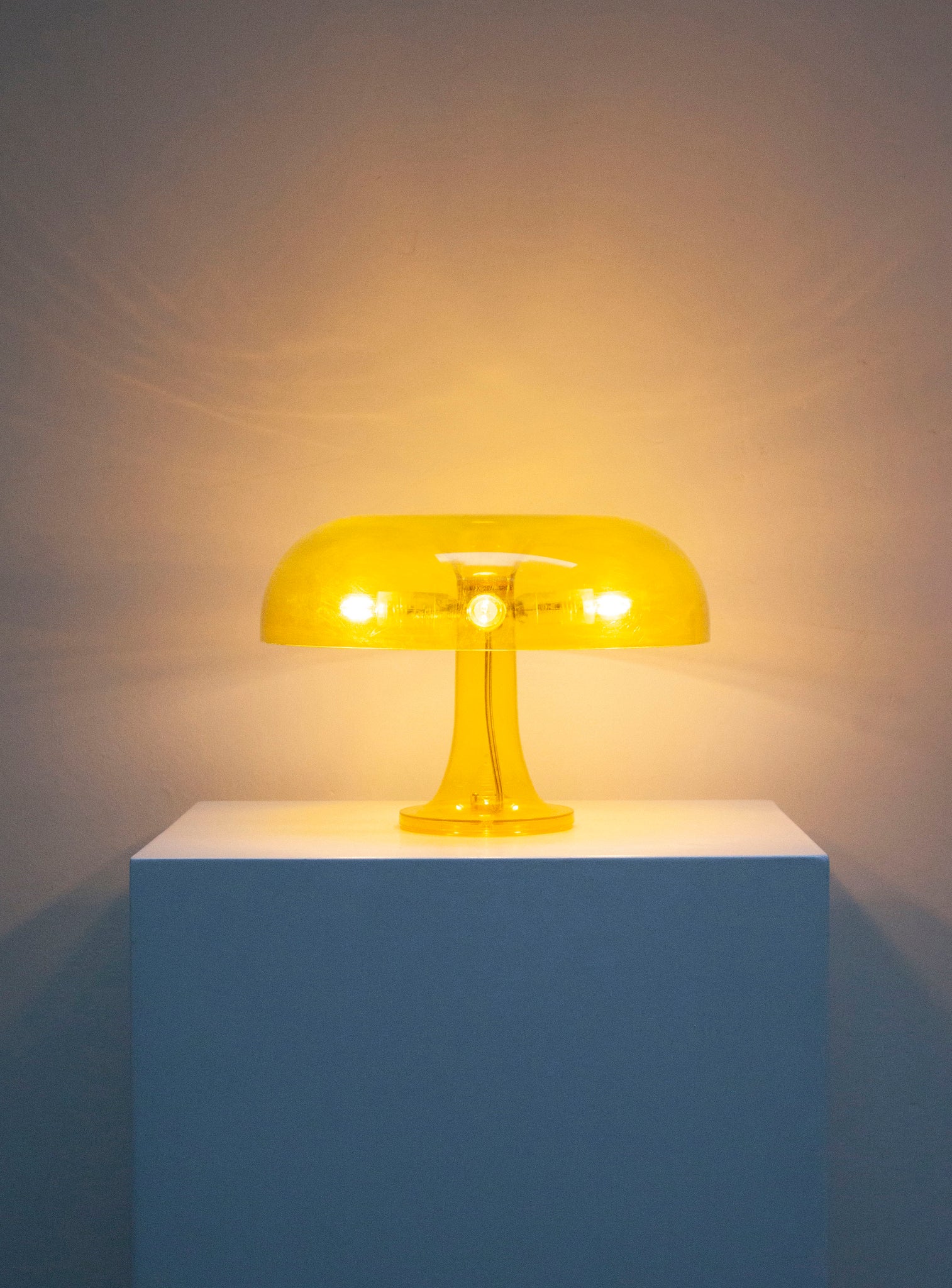 Artemide Nessino Desk Lamp by Giancarlo Mattioli (Translucent Yellow)