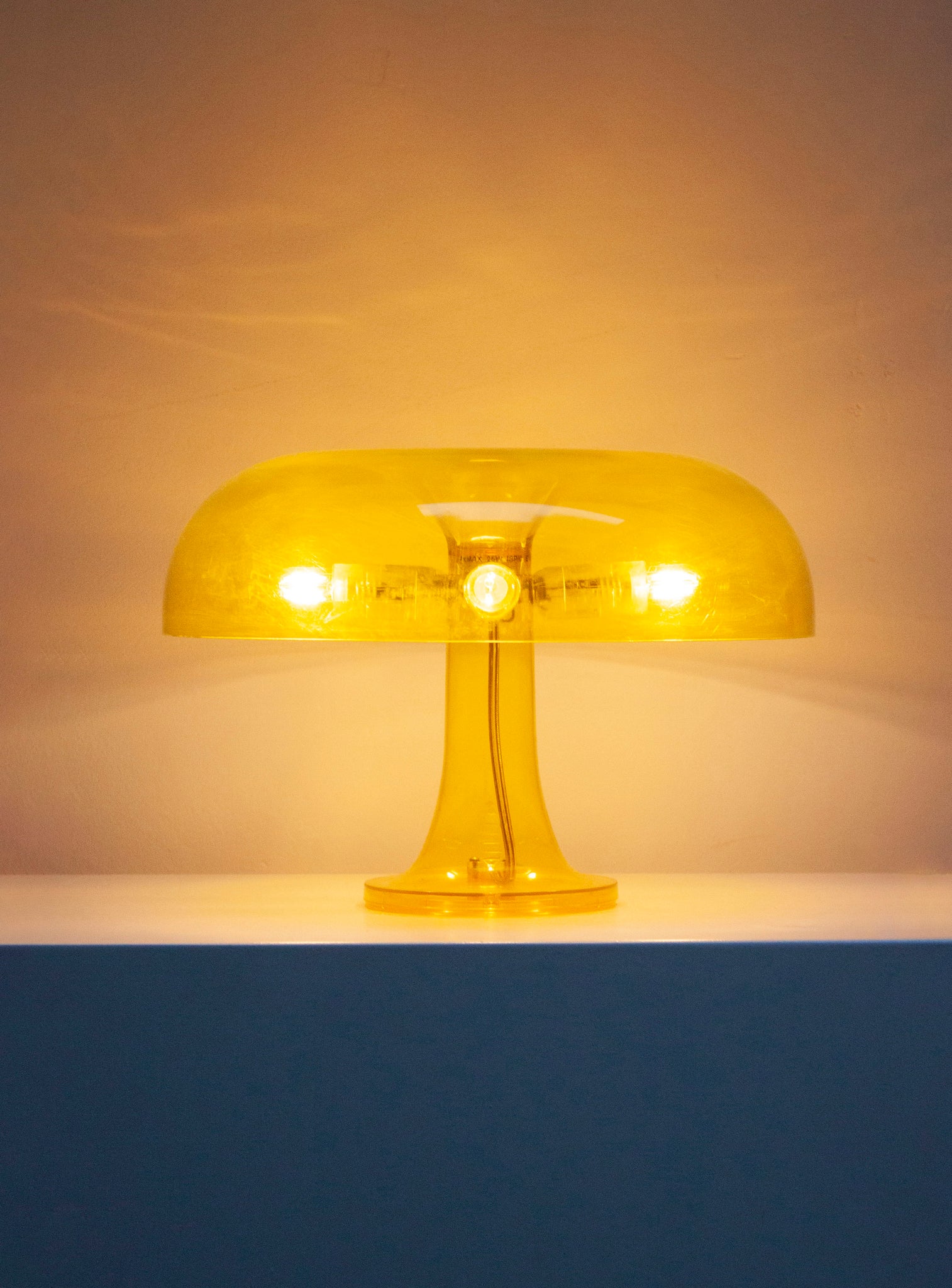 Artemide Nessino Desk Lamp by Giancarlo Mattioli (Translucent Yellow)