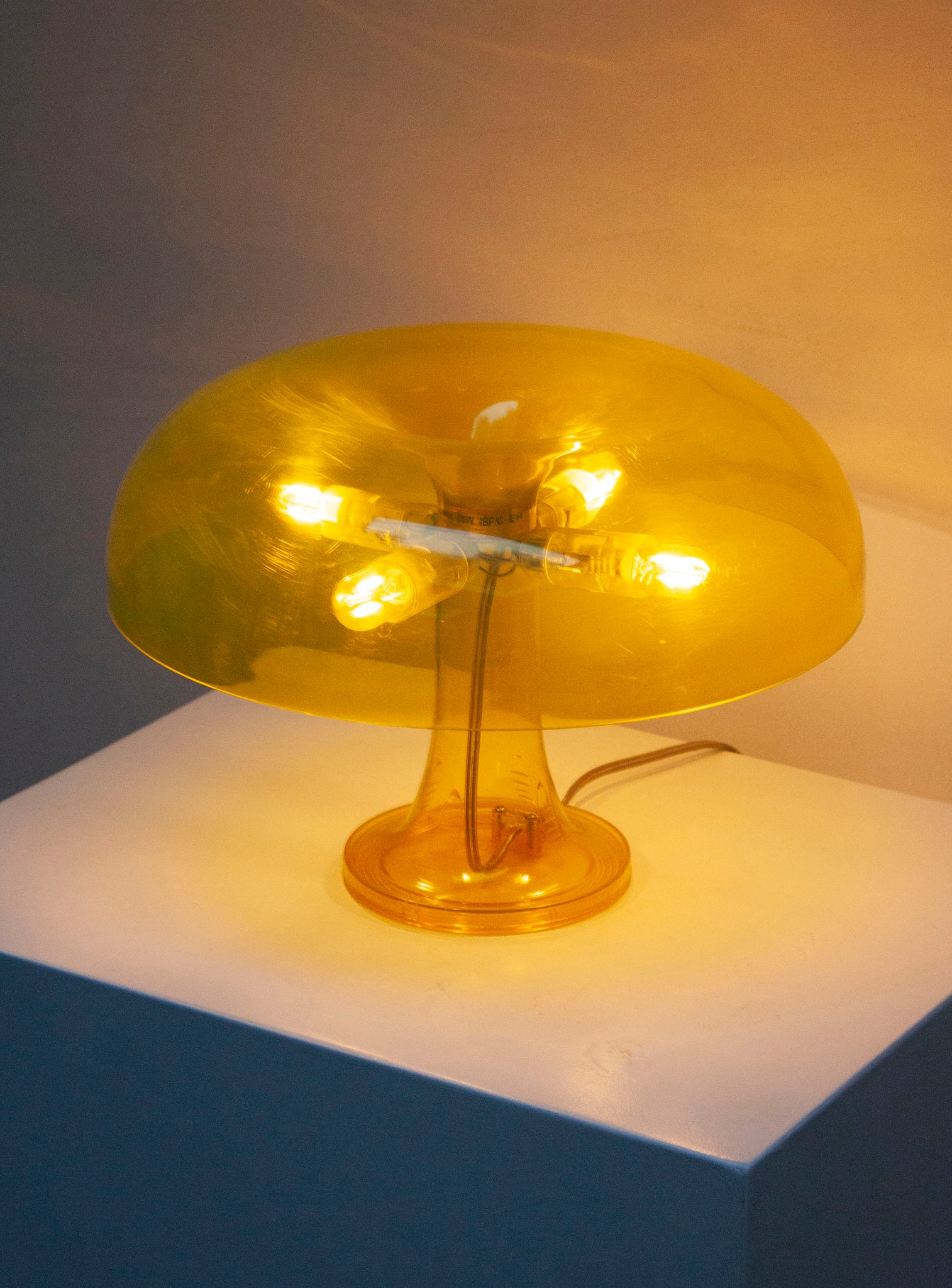 Artemide Nessino Desk Lamp by Giancarlo Mattioli (Translucent Yellow)