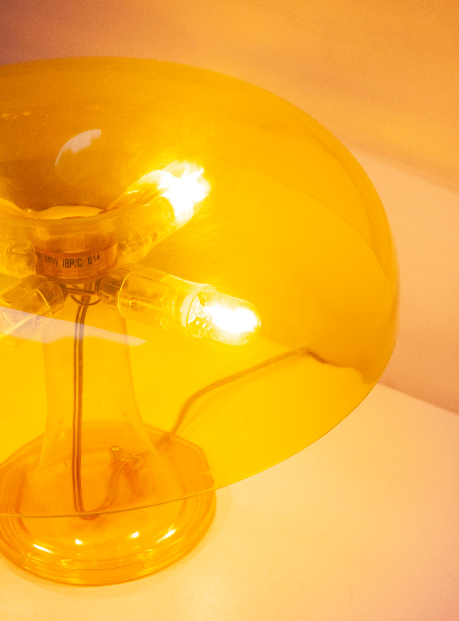 Artemide Nessino Desk Lamp by Giancarlo Mattioli (Translucent Yellow)