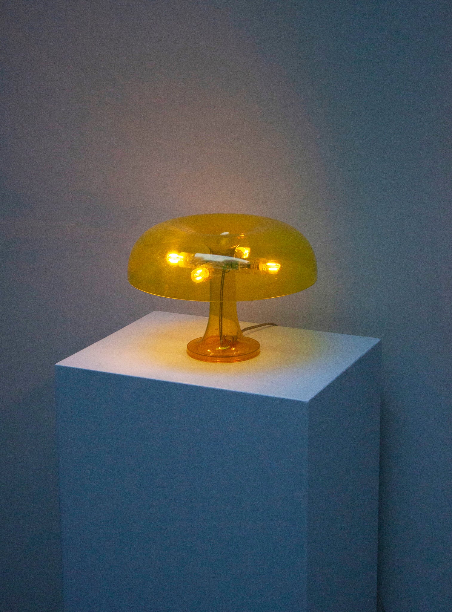 Artemide Nessino Desk Lamp by Giancarlo Mattioli (Translucent Yellow)