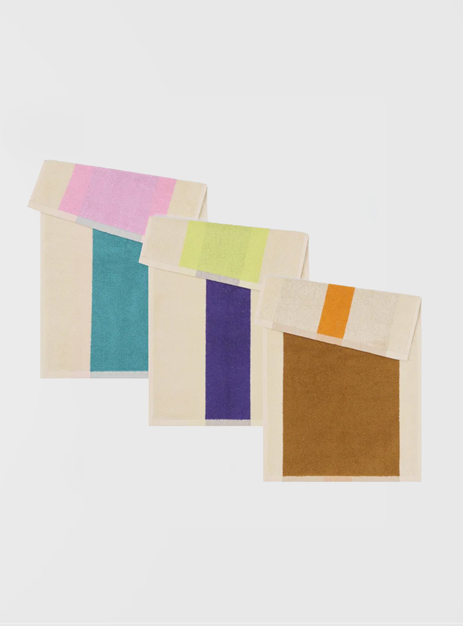 Guest Towels Set by Martens & Martens (Turquoise/Purple/Toffee)