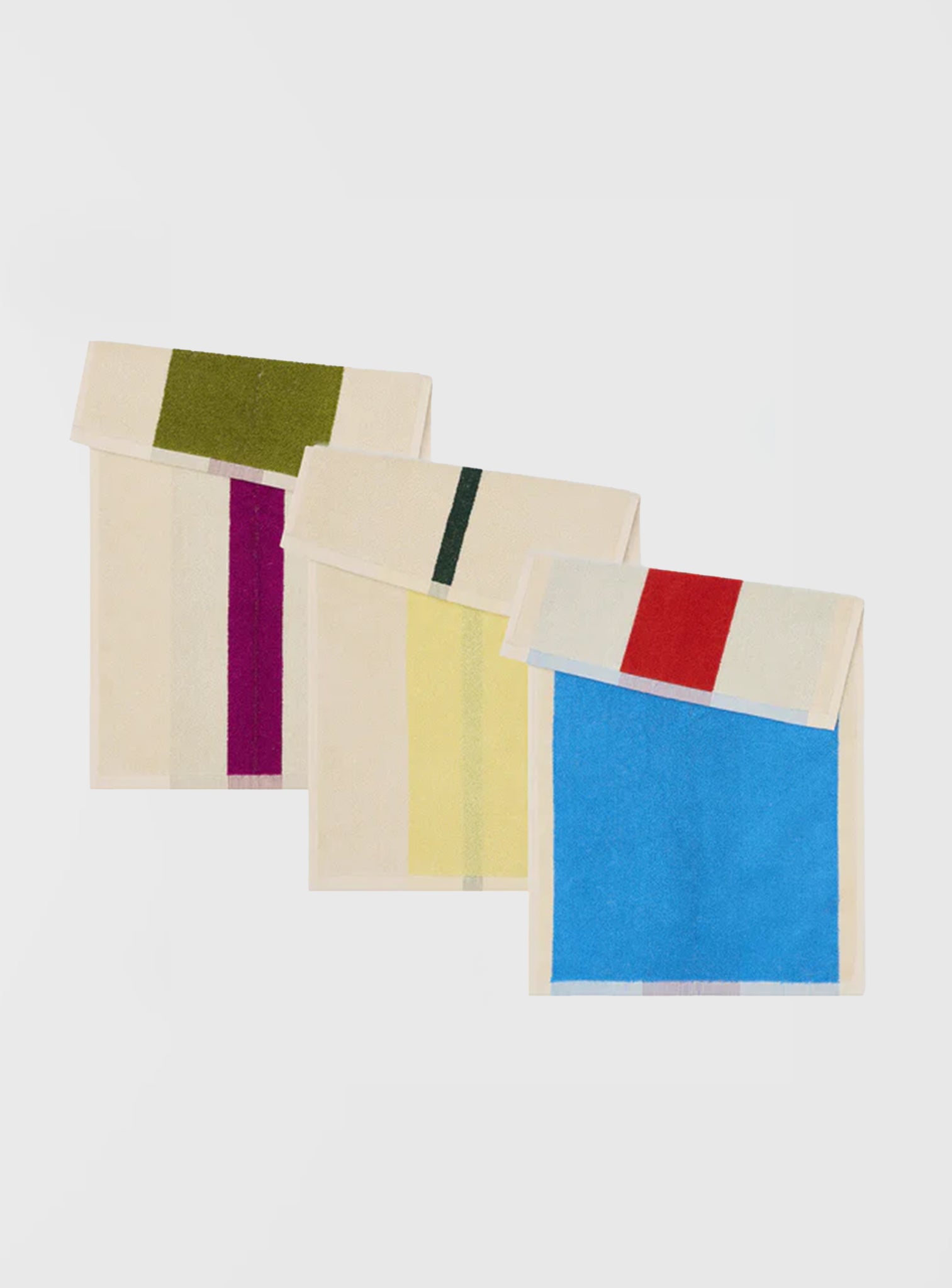 Guest Towels Set by Martens & Martens (Aqua/Fuchsia/Yellow)